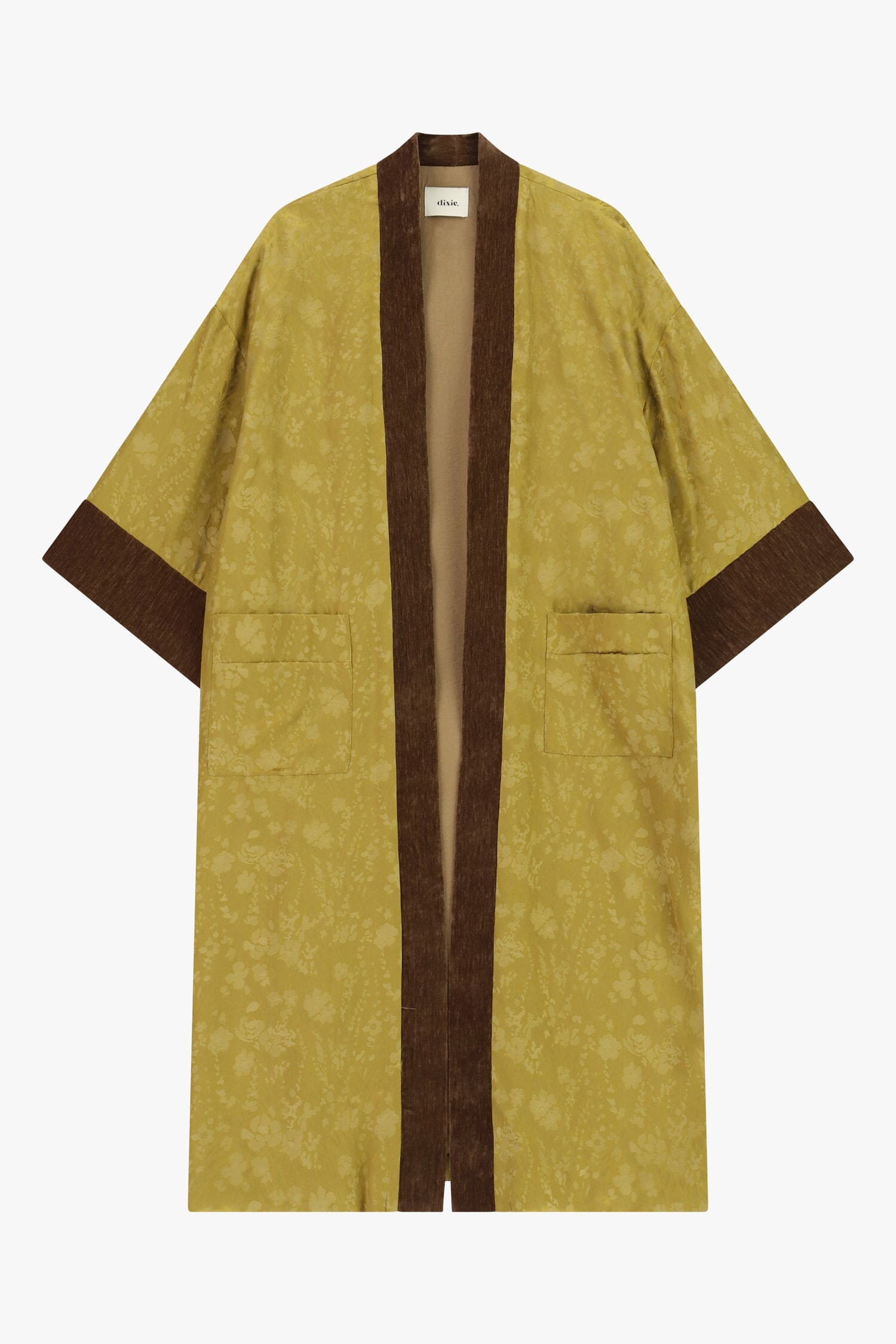Dixie Duster Coat with Wide Sleeves and Contrast Trimming