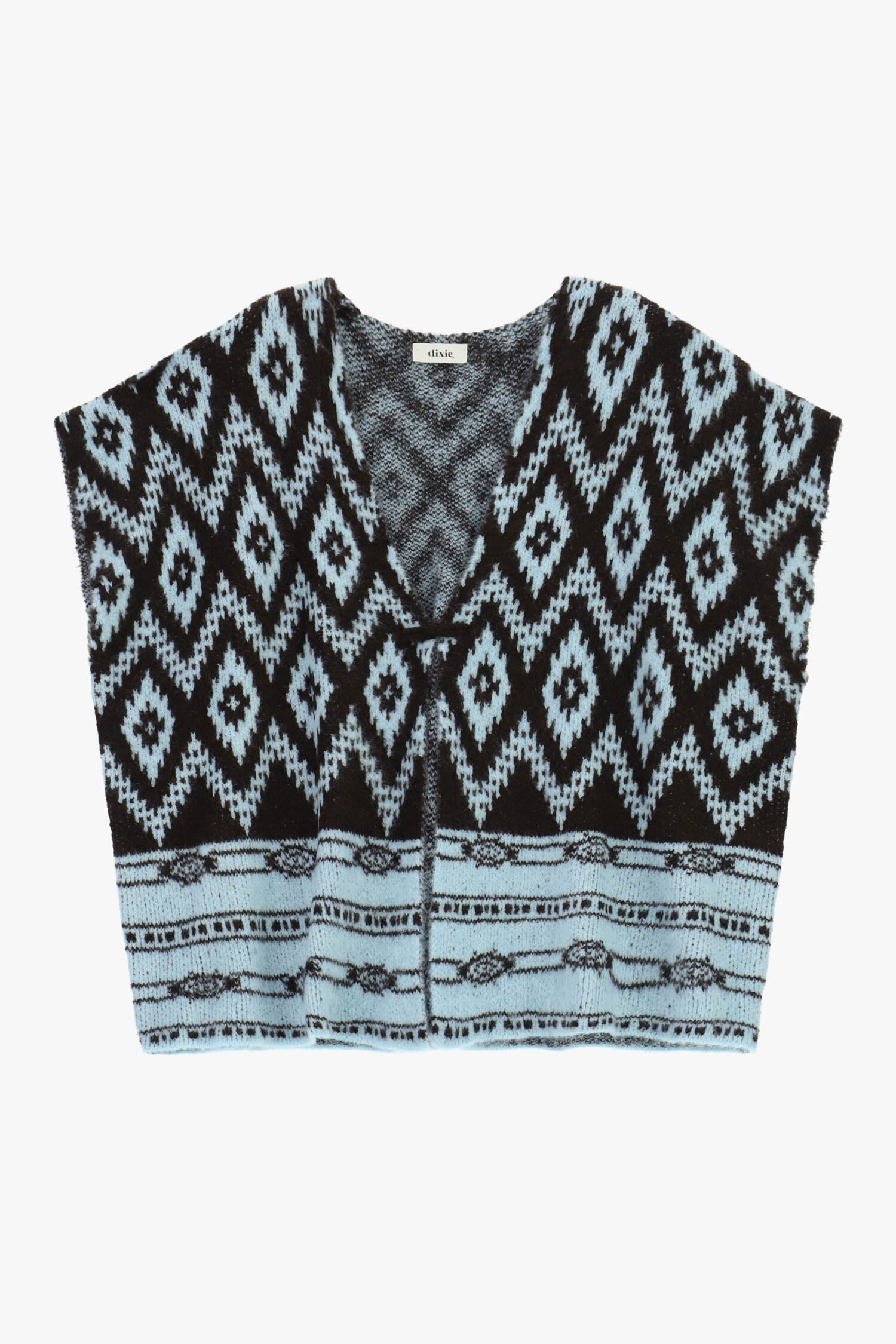 Dixie Geometric Sleeveless Top with Diamond Pattern