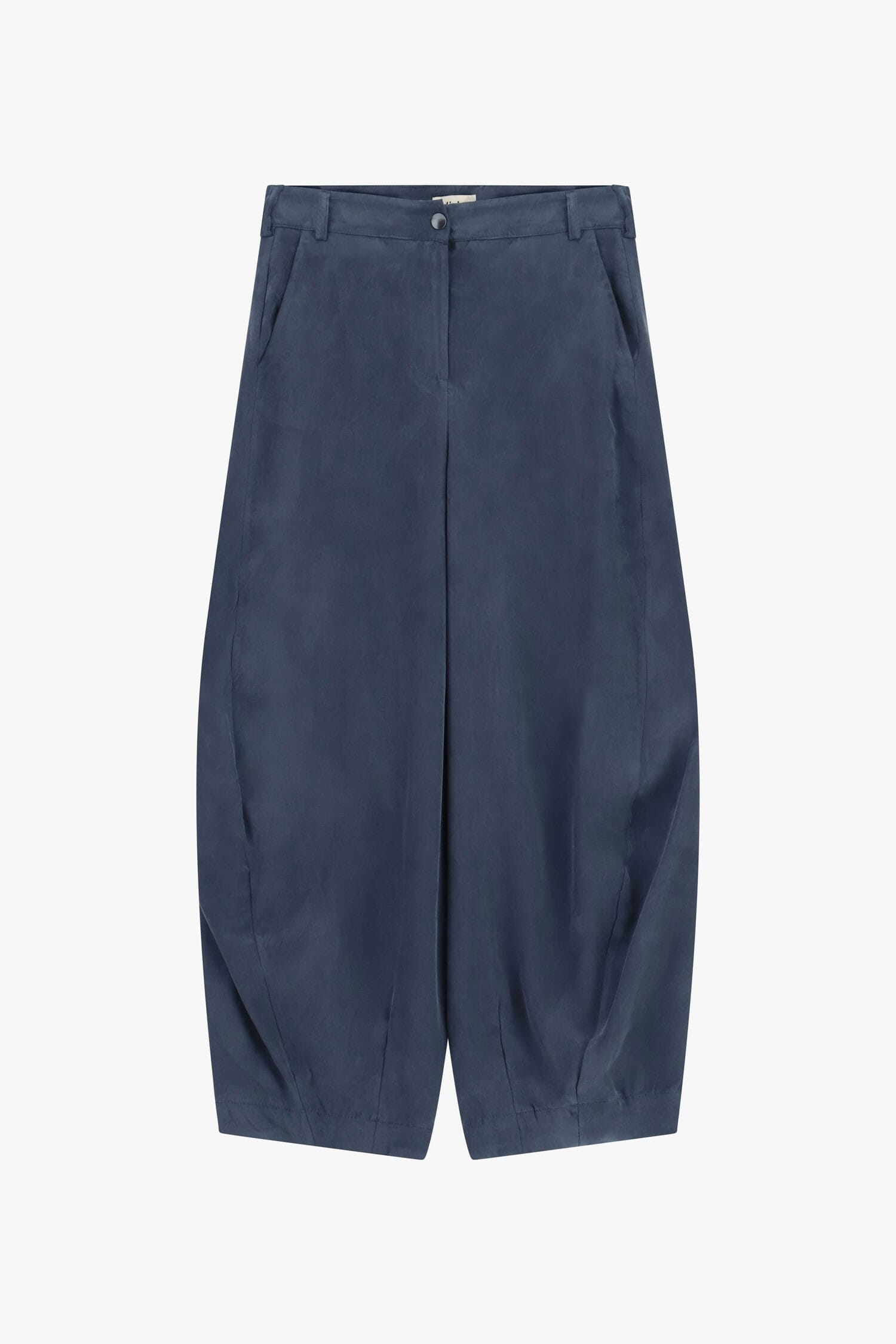 Dixie Loose-Fitting Cropped Trousers with Front Pleats