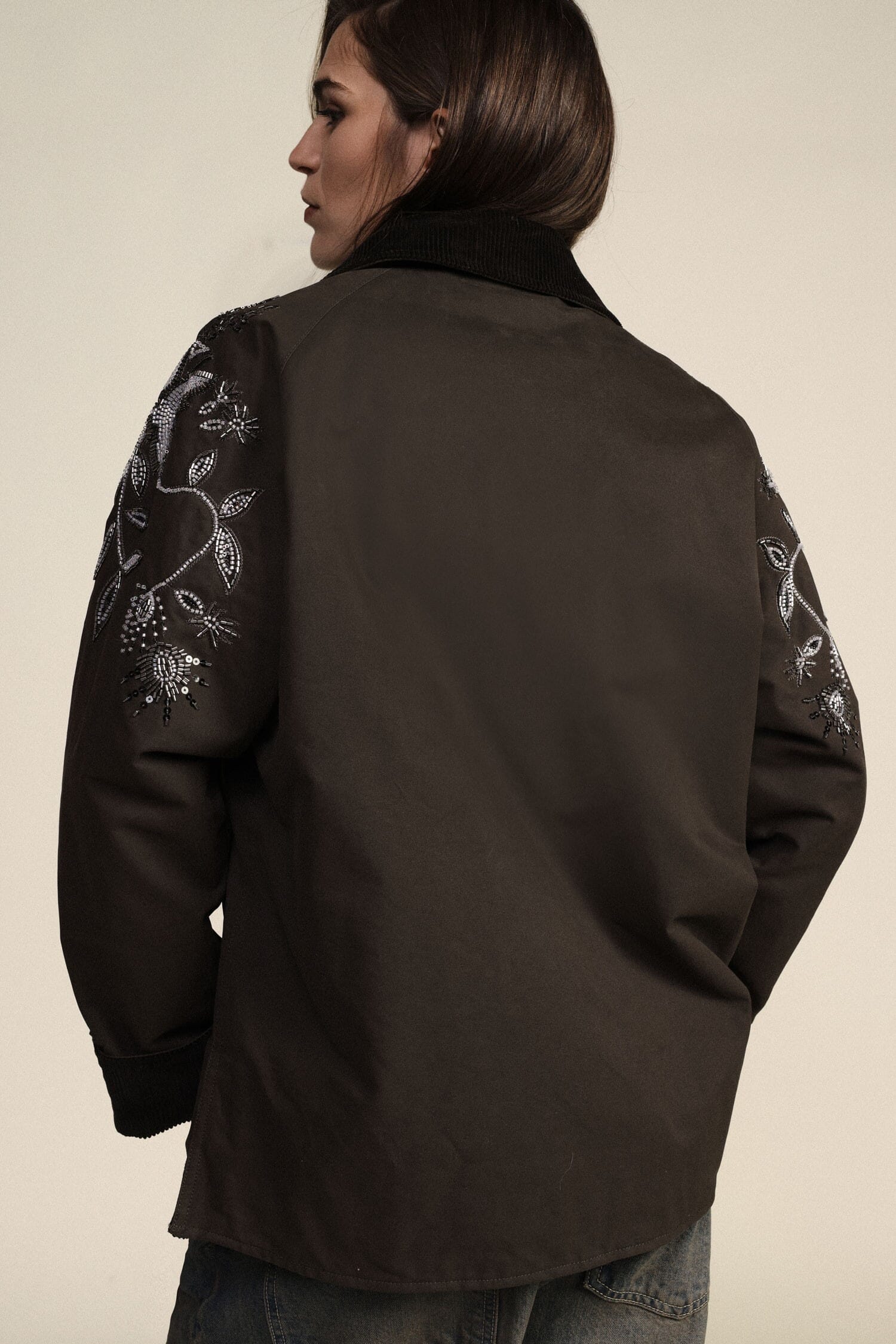 Dixie Parkas with Floral Embroidery and Patch Pockets