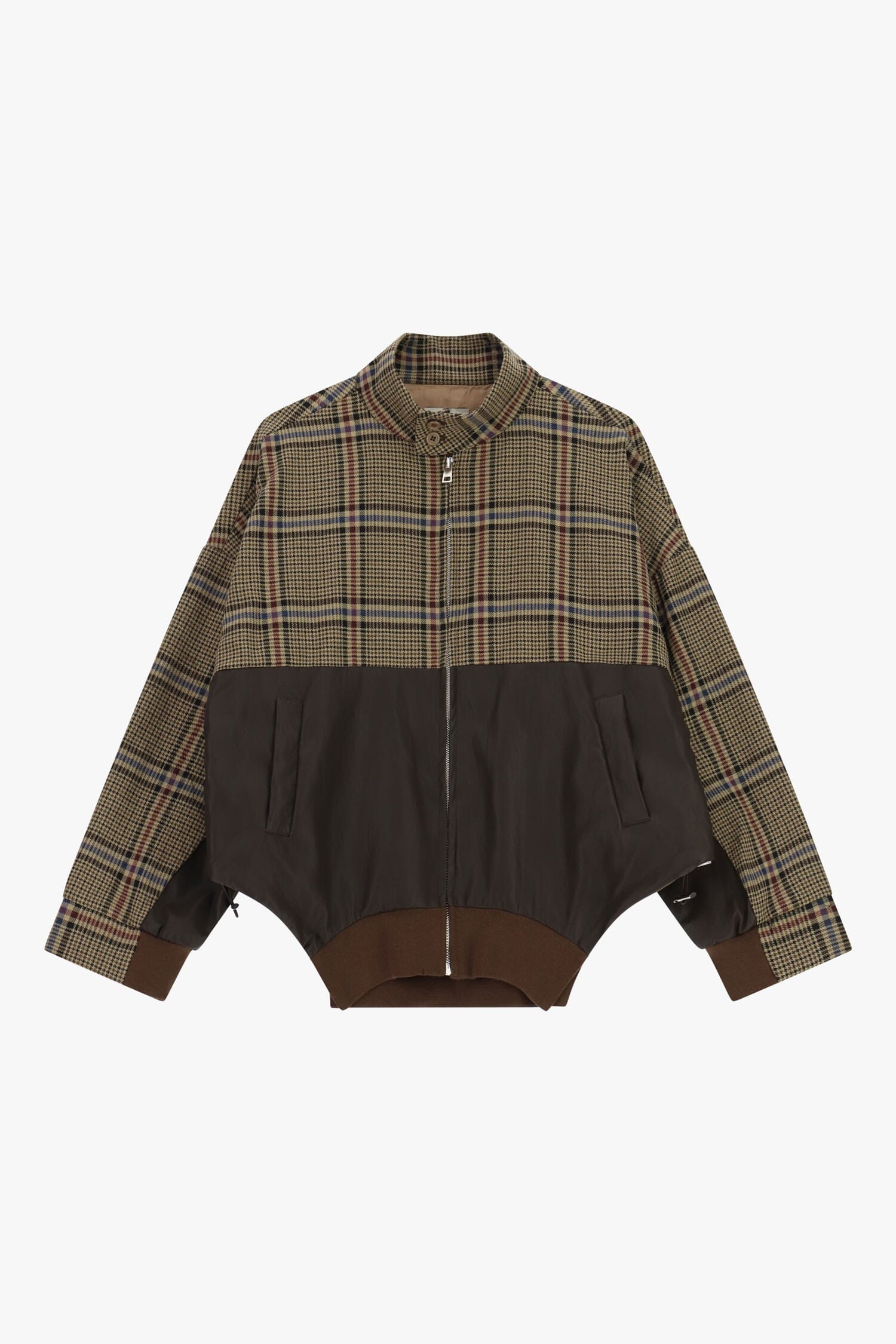 Dixie Checked Bomber Jacket with Elasticated Hem and Zip