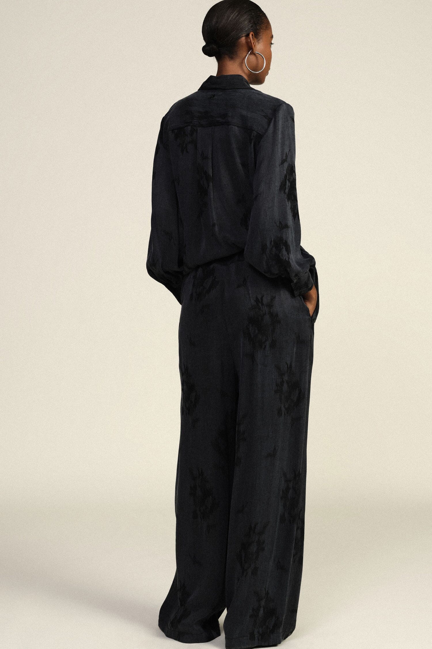 Pantaloni Palazzo Fantasia Floreale Vita Alta Dixie