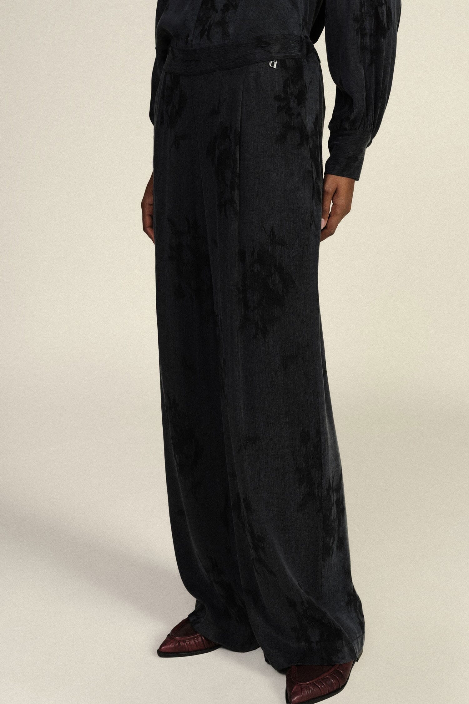 Pantaloni Palazzo Fantasia Floreale Vita Alta Dixie
