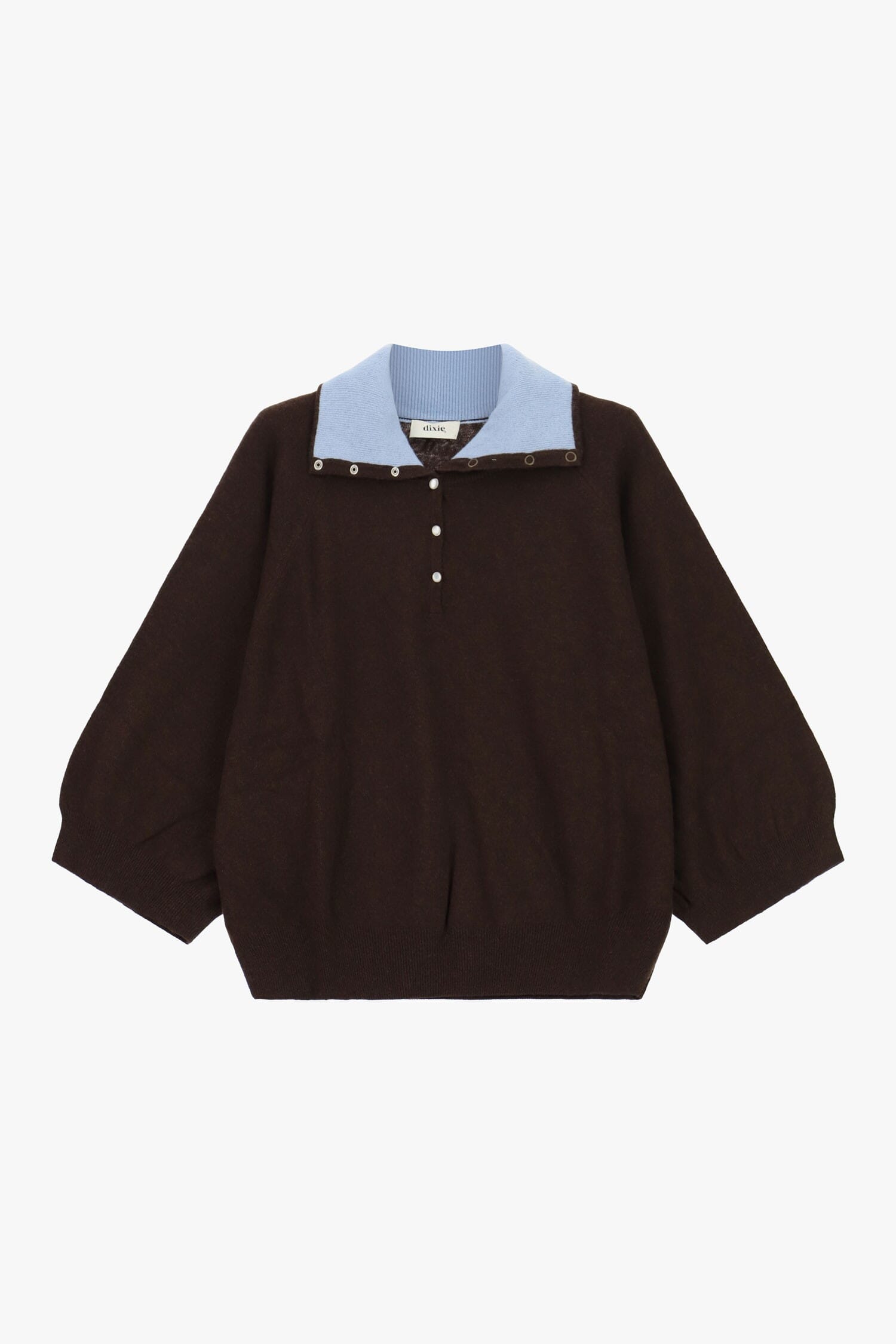 Pull Dixie à col contrasté et manches larges
