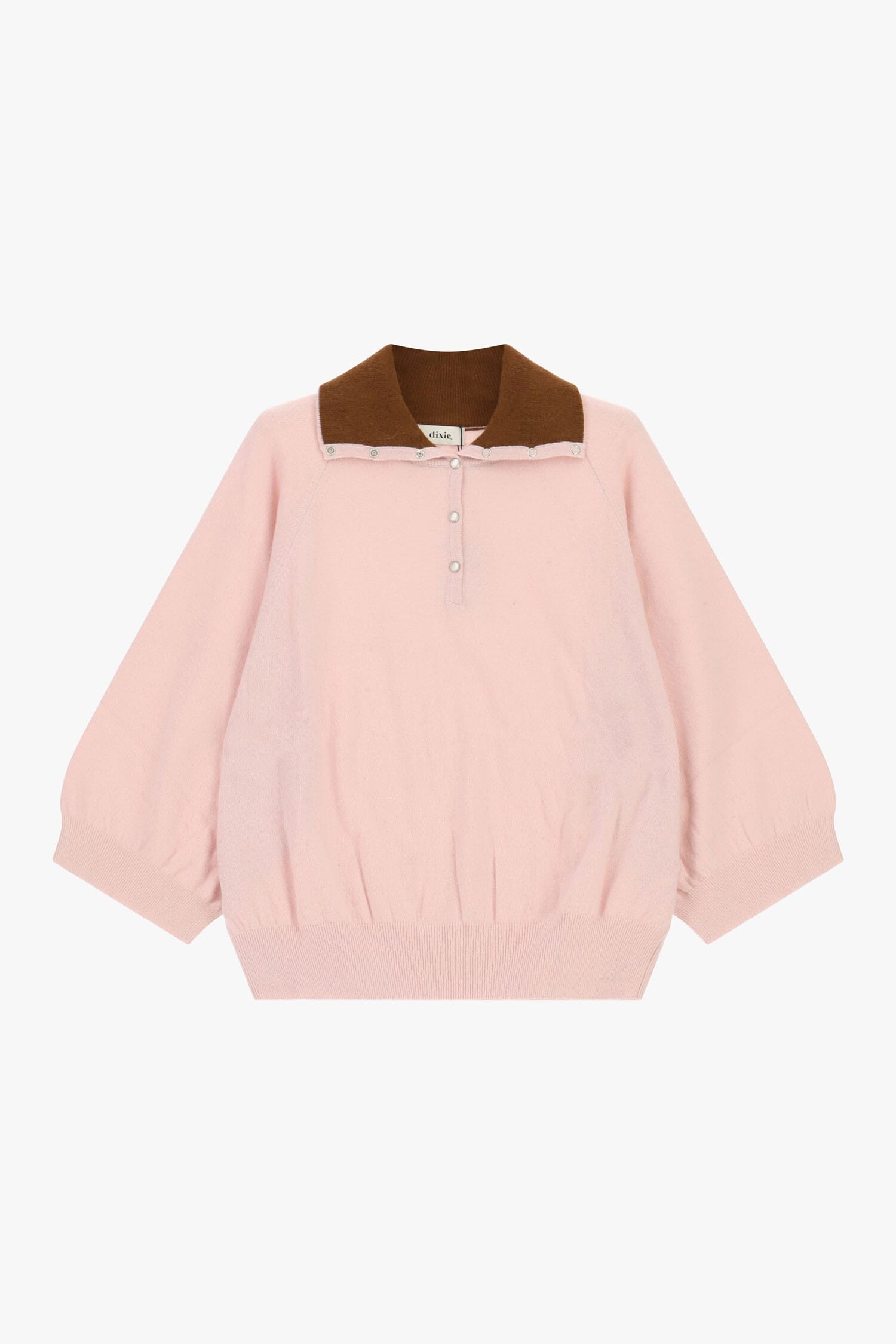 Pull Dixie à col contrasté et manches larges