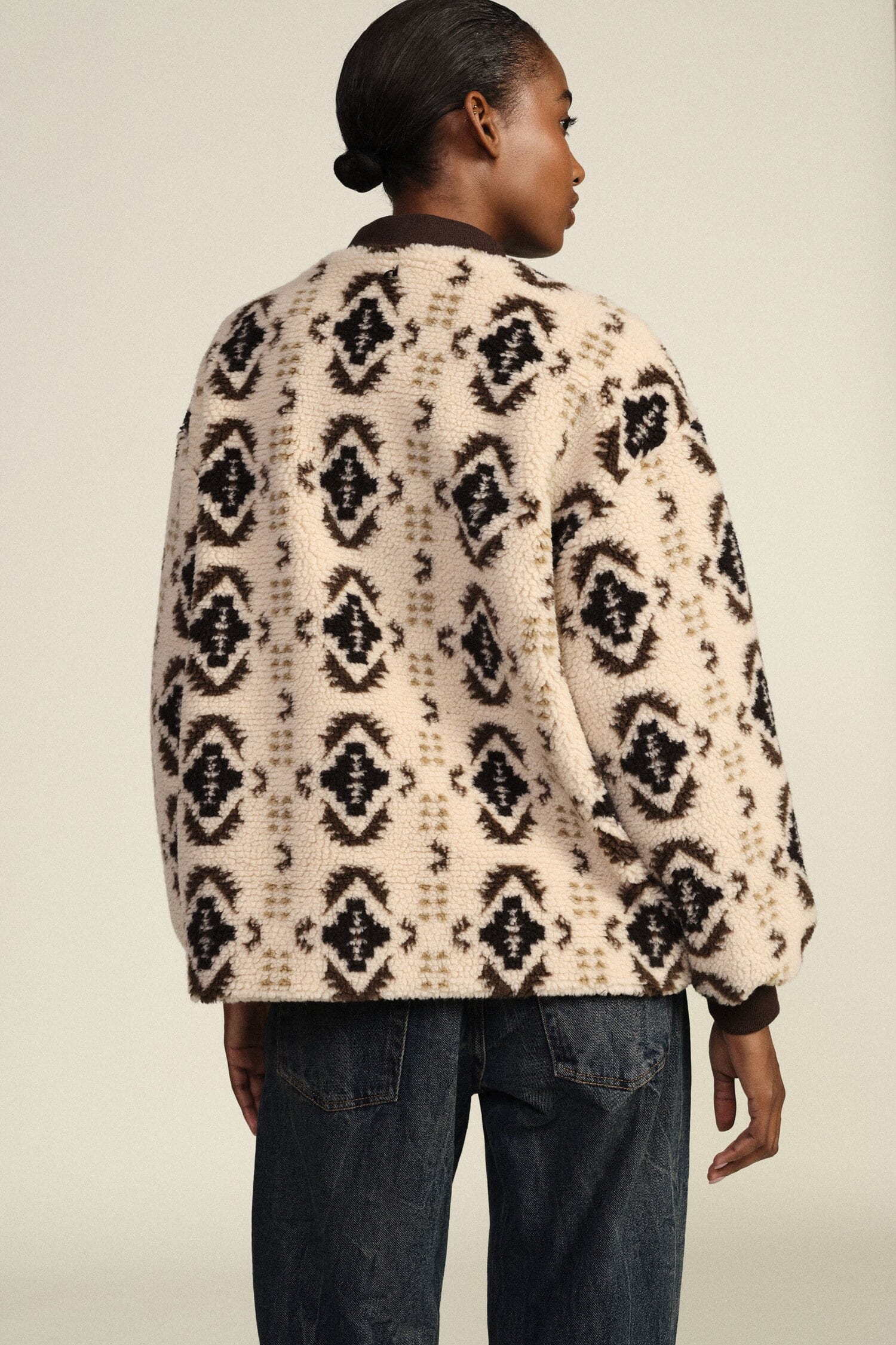 Bomber Con Motivo Geometrico E Zip Frontale Dixie