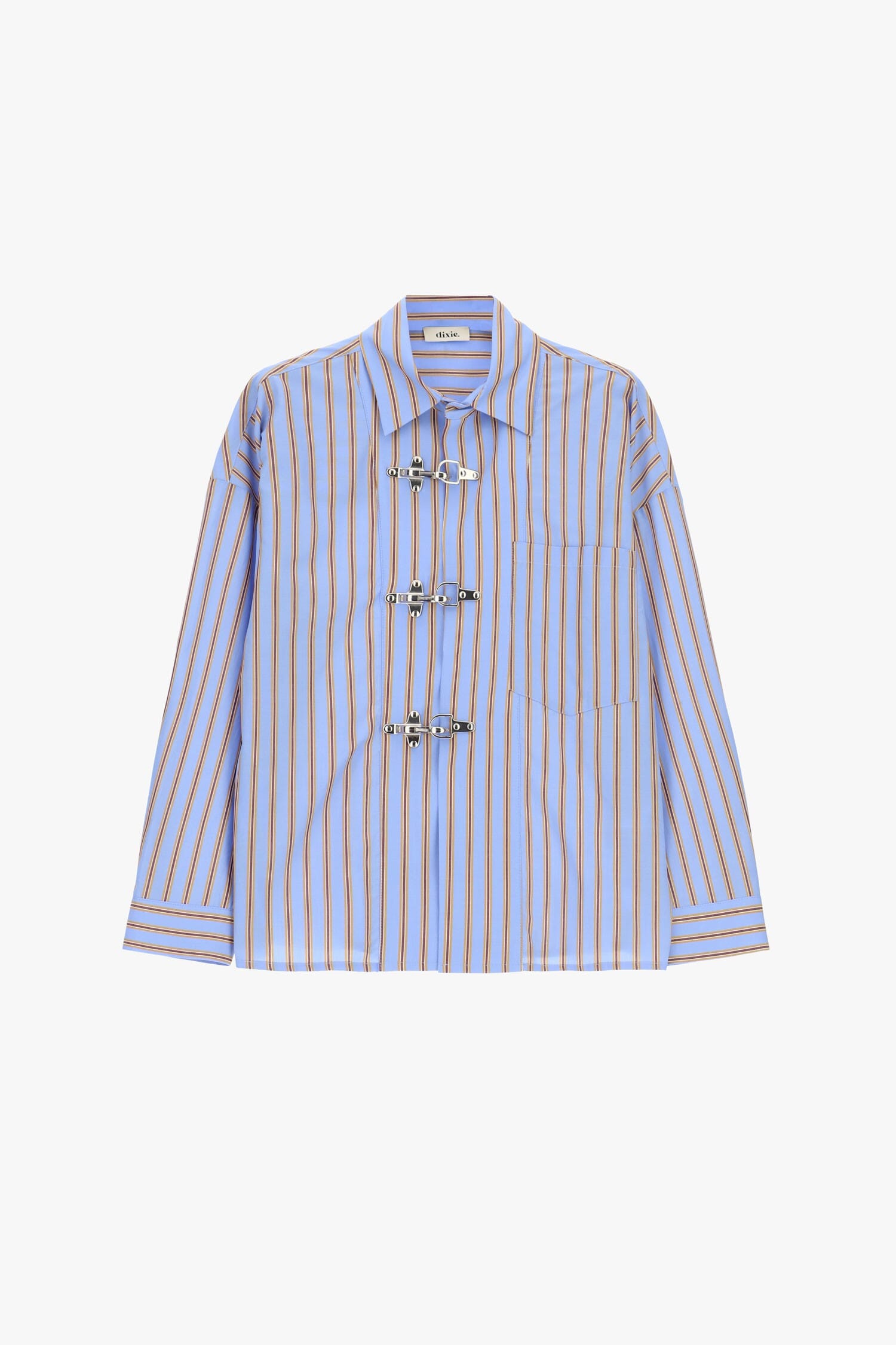 Camicia A Righe Con Chiusura Metallica E Tasca Dixie