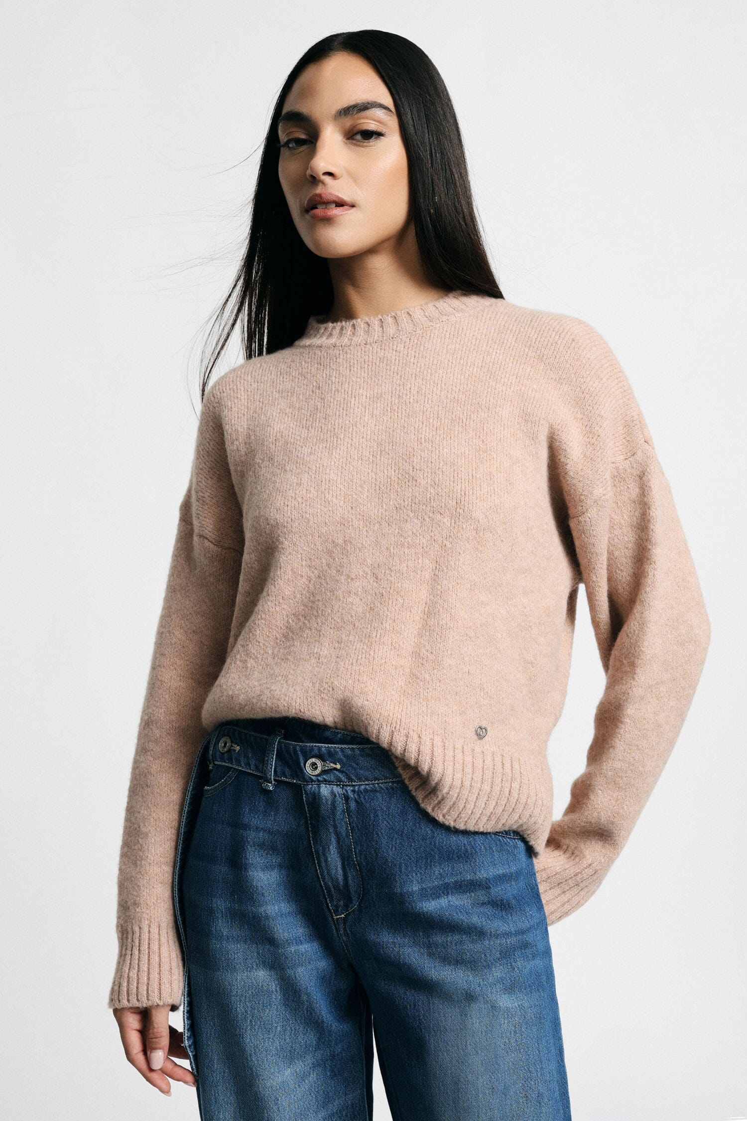 Maglione Girocollo Regular Con Polsini A Costine Please