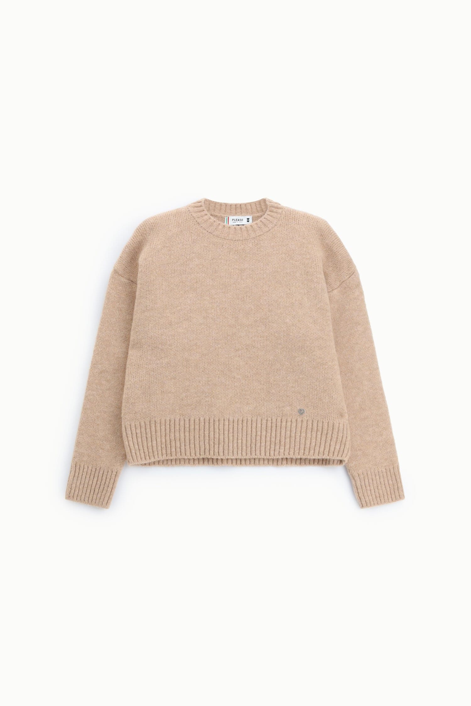 Maglione Girocollo Regular Con Polsini A Costine Please