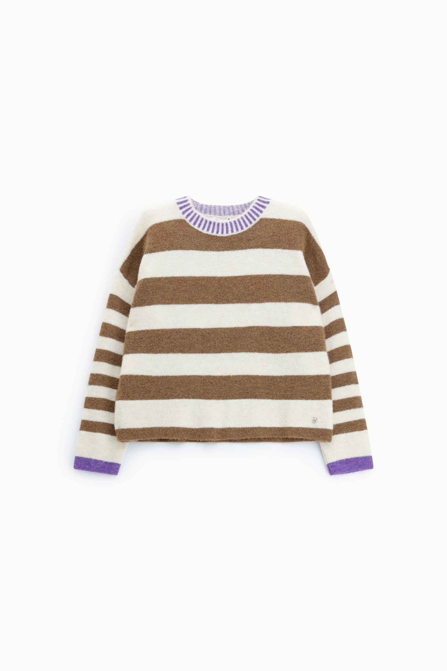 Maglione Girocollo A Righe Con Polsini A Contrasto Please