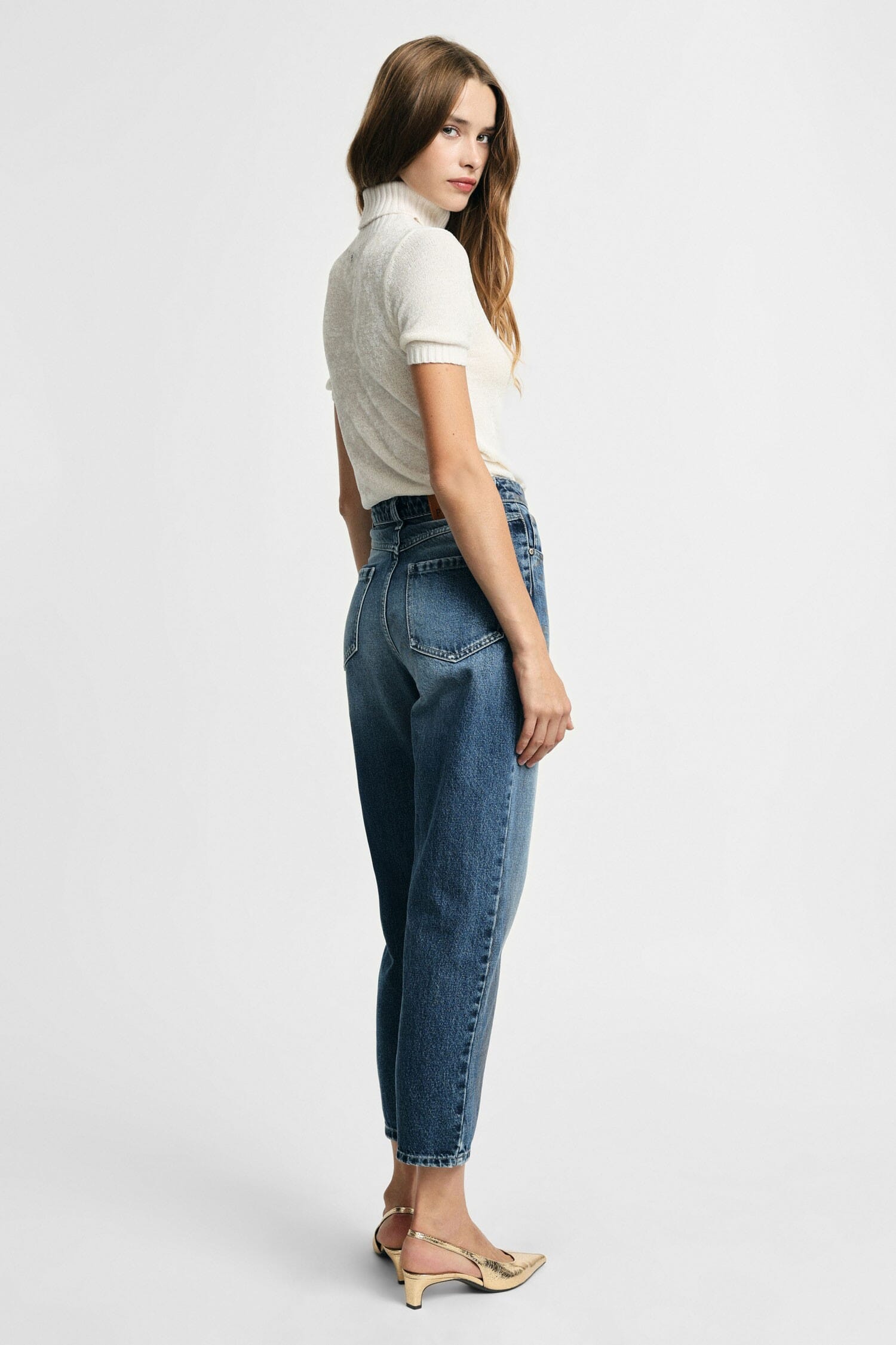 Jeans Straight-Leg Effetto Slavato A Vita Alta Please
