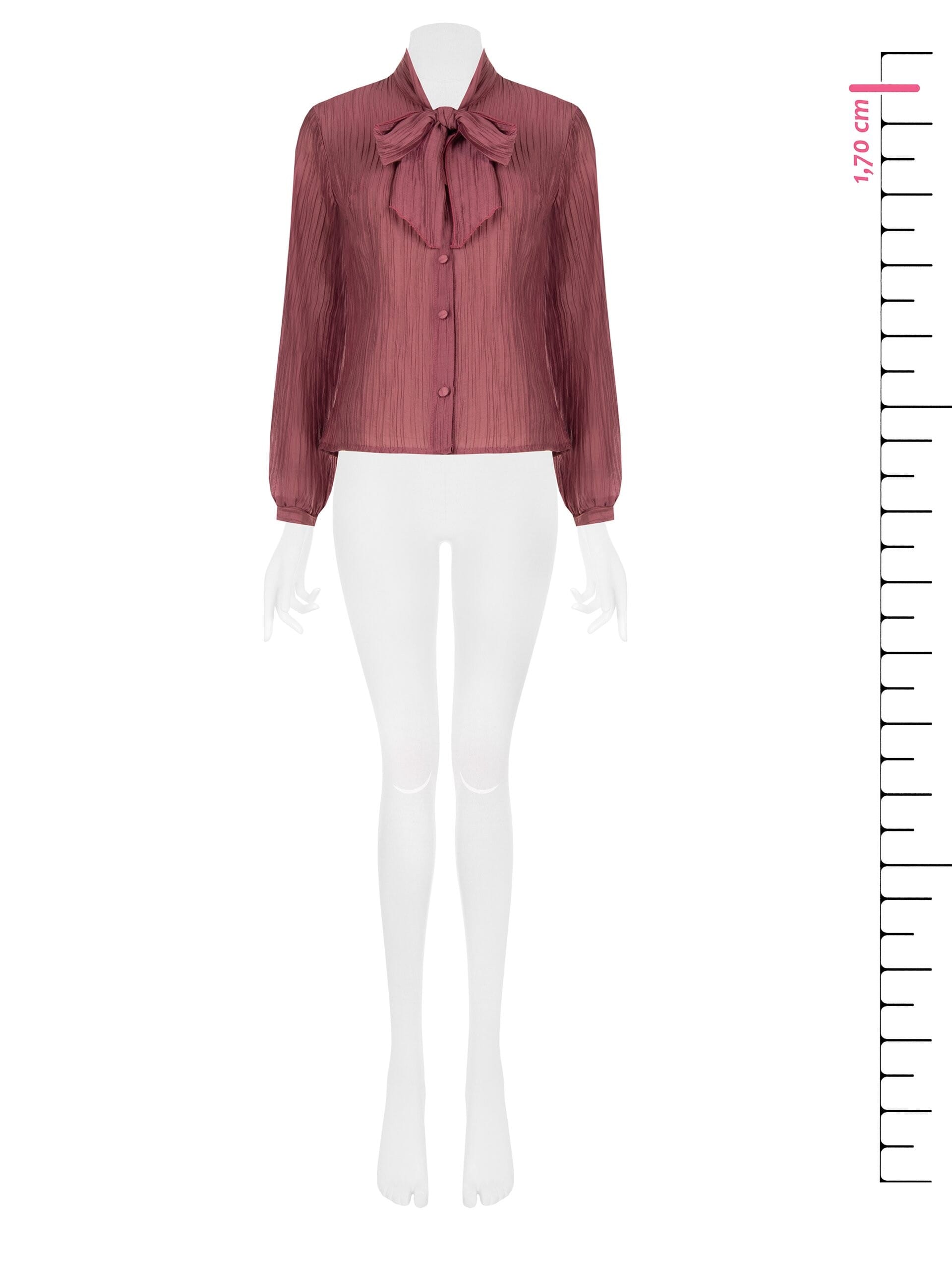 Camicia Plisse In Misto Lyocell Con Fiocco Rinascimento