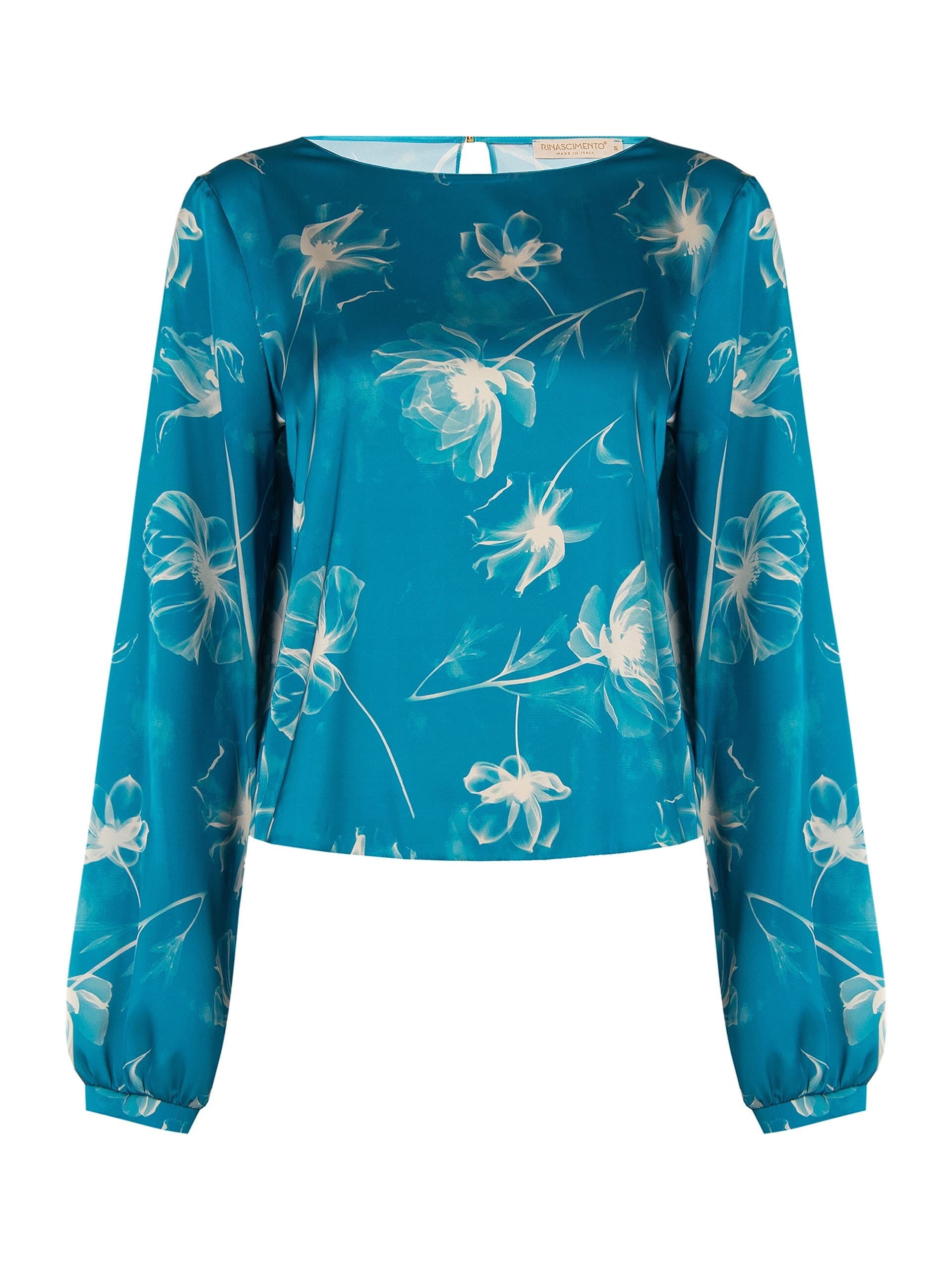 Blusa Fluida In Raso A Fiori Grandi Rinascimento