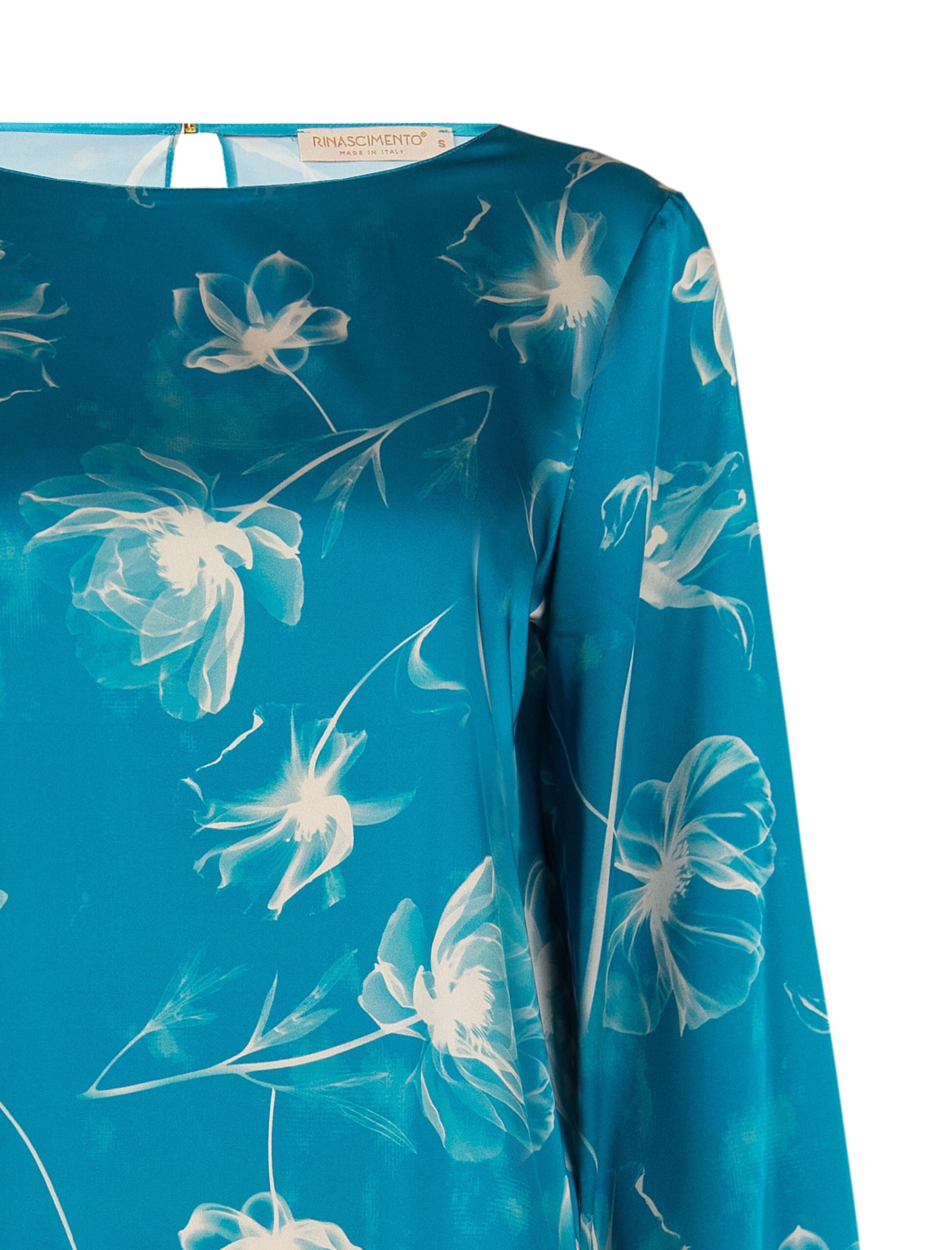 Blusa Fluida In Raso A Fiori Grandi Rinascimento