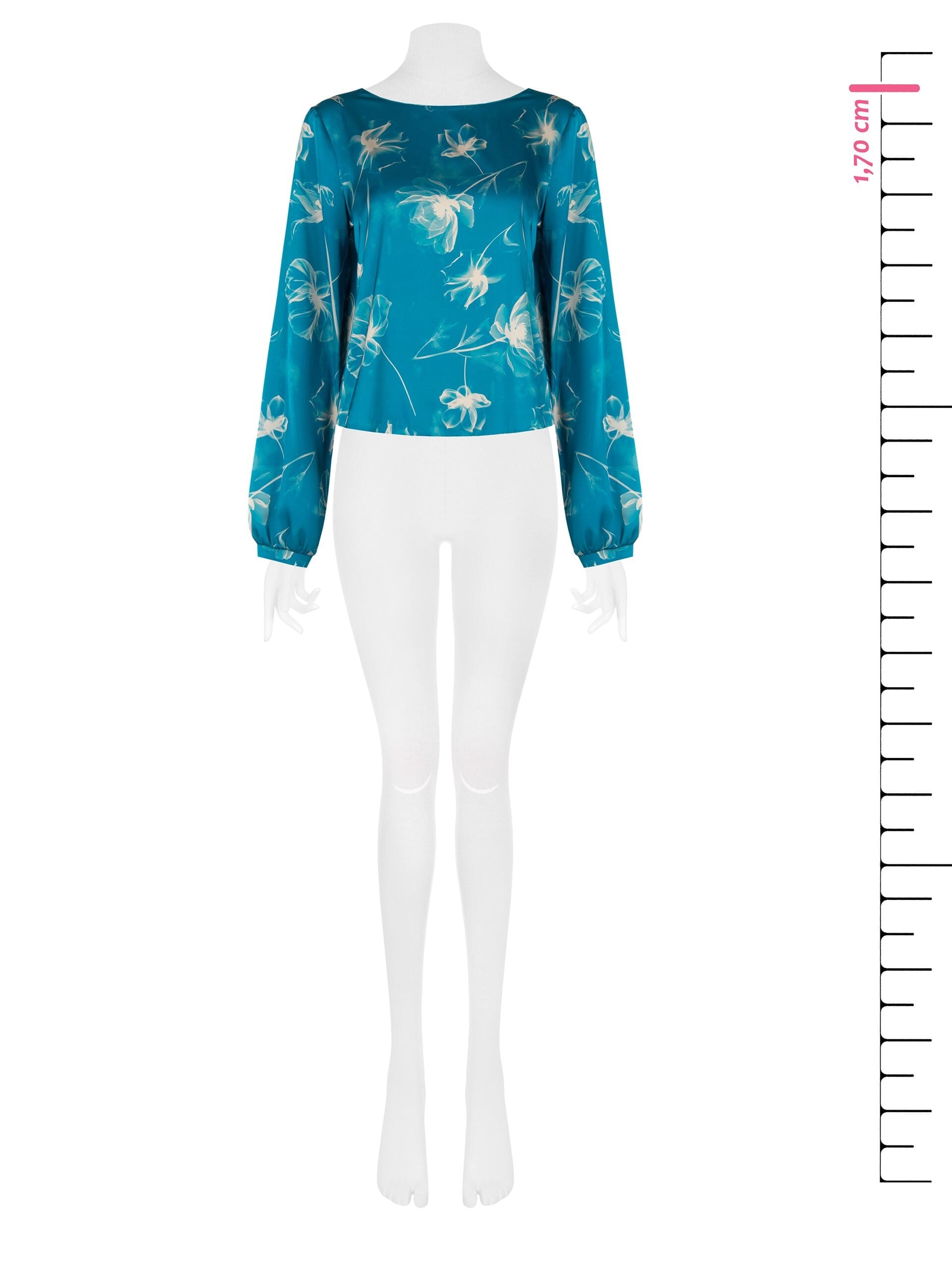 Blusa Fluida In Raso A Fiori Grandi Rinascimento
