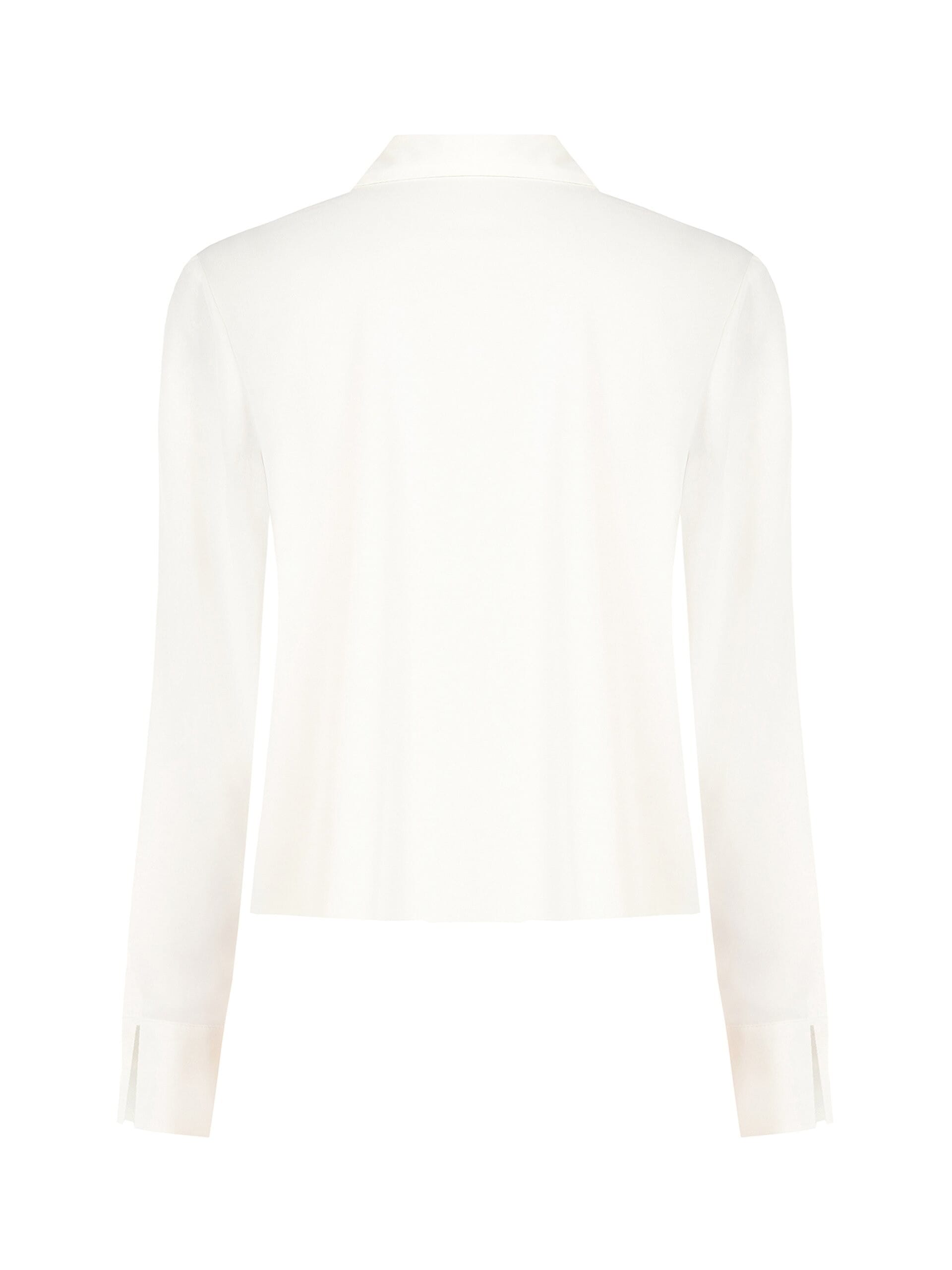 Chemise en satin mat avec partie centrale plissée et boutons dissimulés « Rinascimento »