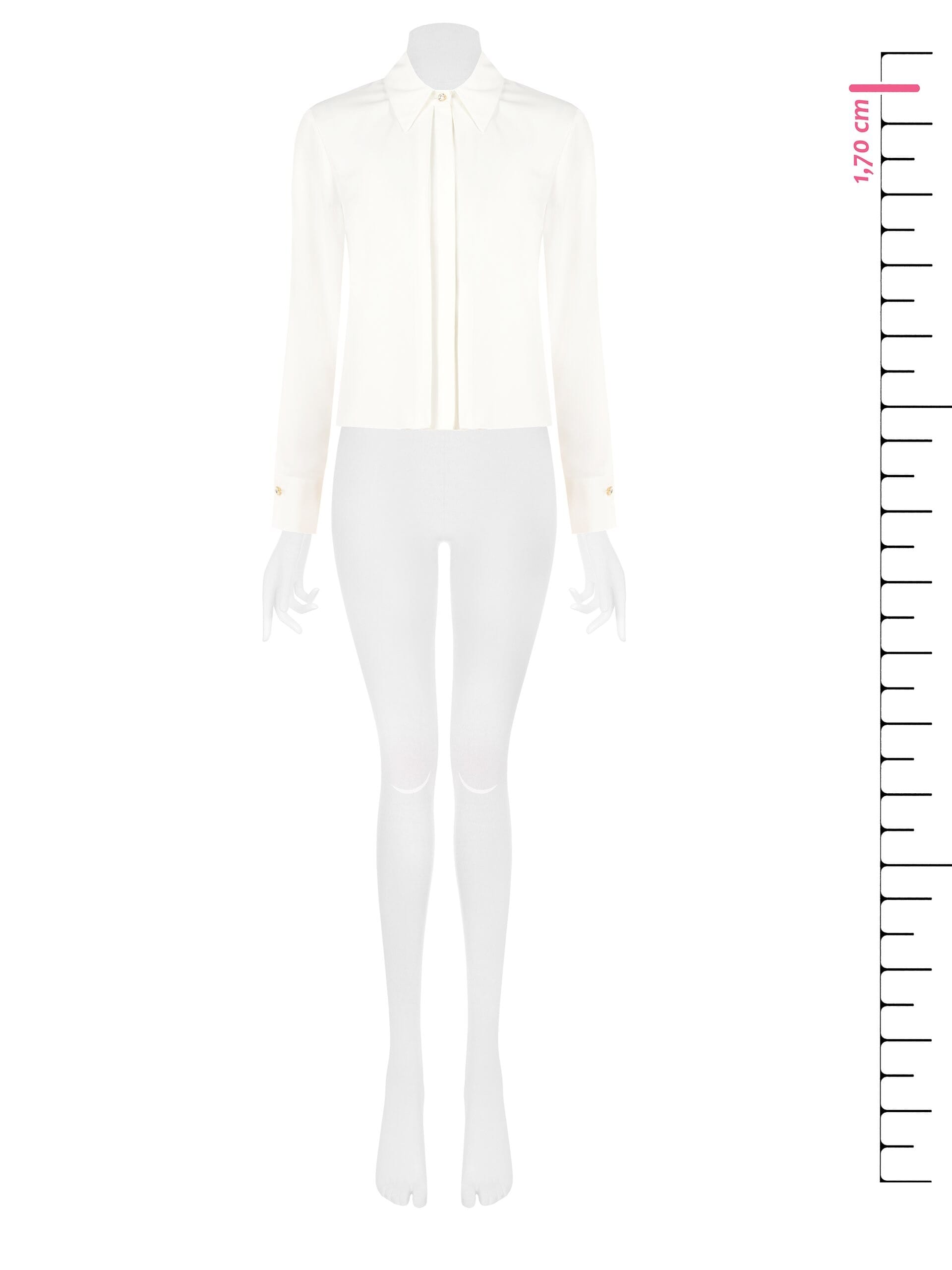 Chemise en satin mat avec partie centrale plissée et boutons dissimulés « Rinascimento »