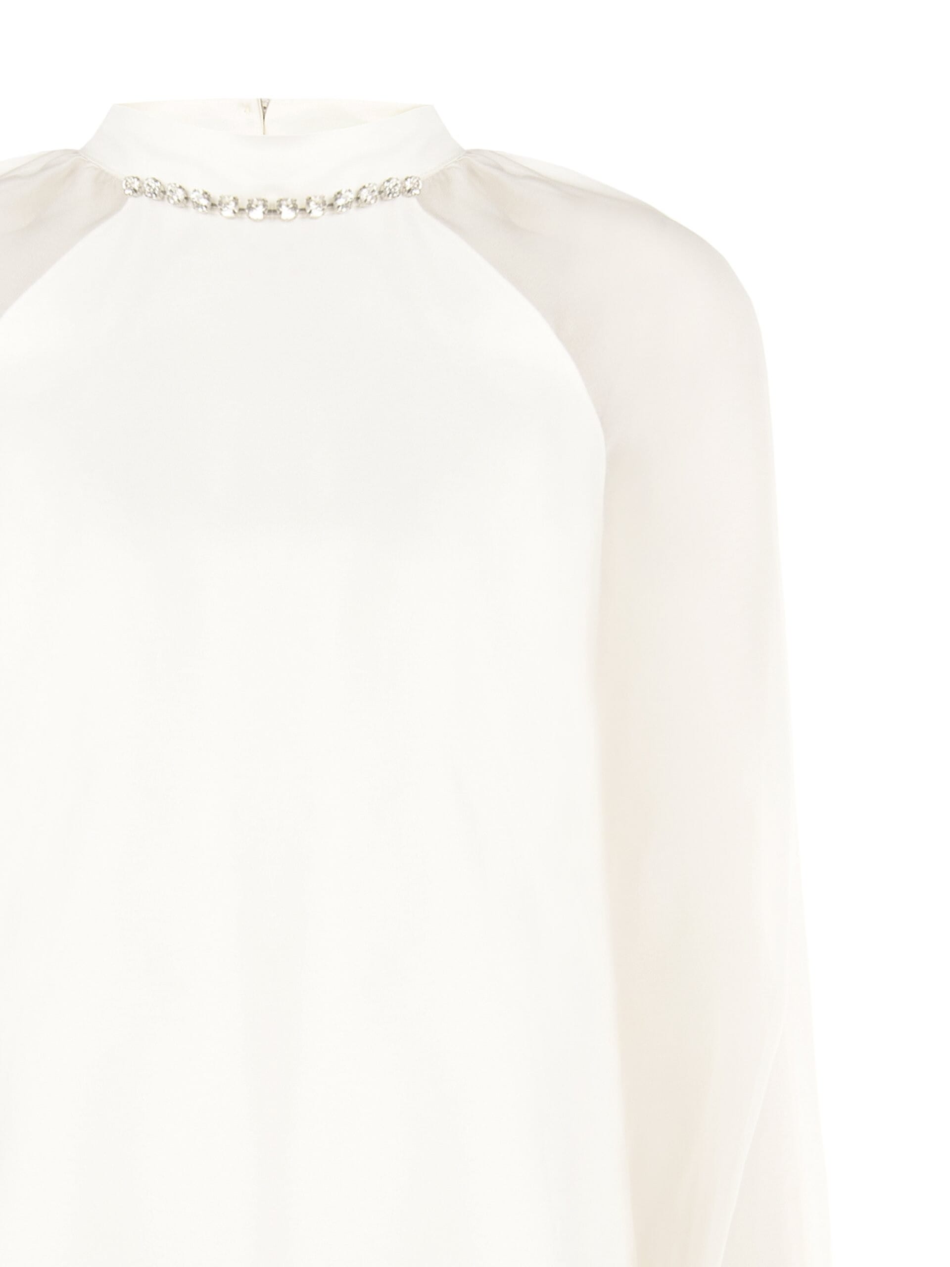 Blouse ample en mousseline avec des cristaux sur l'encolure « Rinascimento »