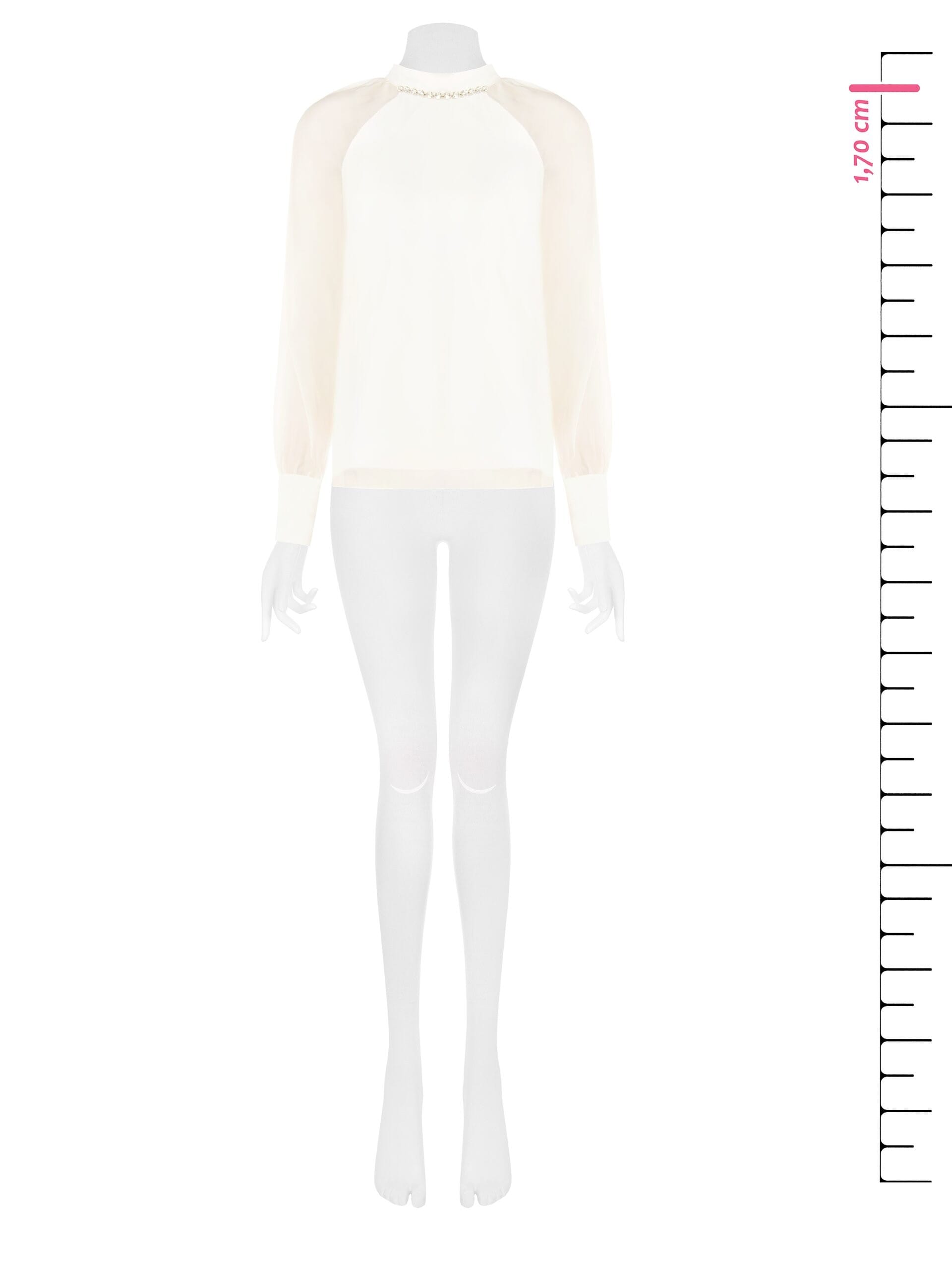 Blouse ample en mousseline avec des cristaux sur l'encolure « Rinascimento »