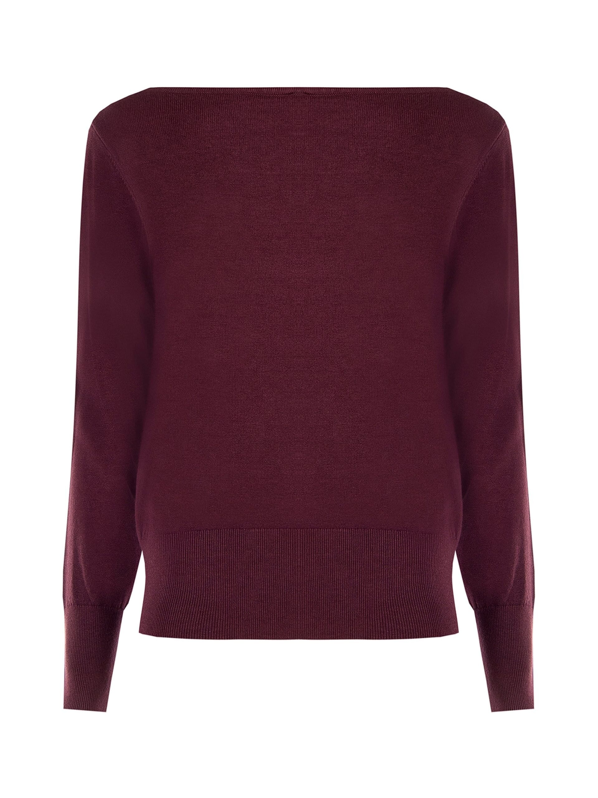 Sweater with a boat neckline and an embroidered ‘RR’ logo – Rinascimento