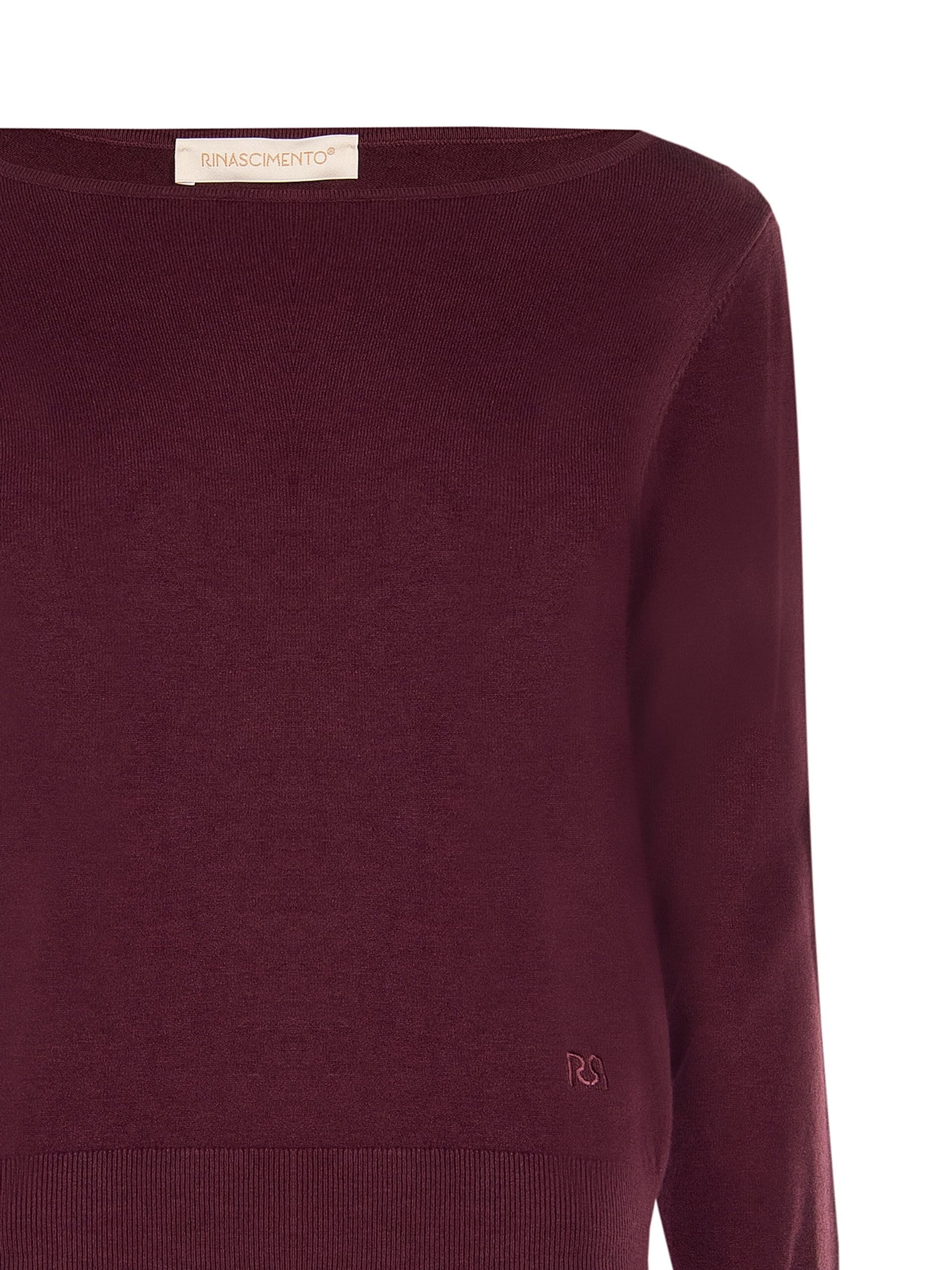 Sweater with a boat neckline and an embroidered ‘RR’ logo – Rinascimento