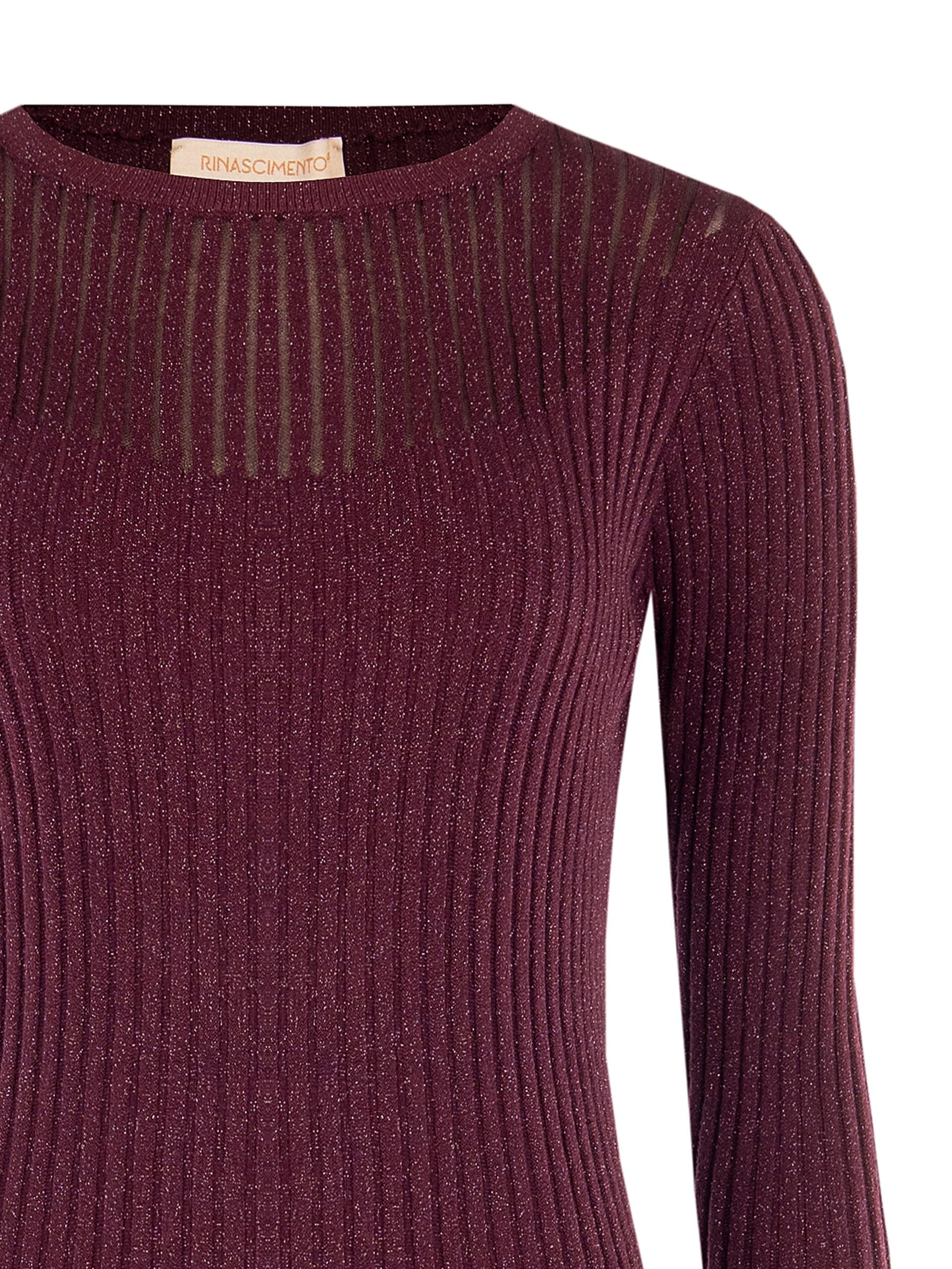 Rinascimento Fitted Sweater with Wide Ribbing and Lurex