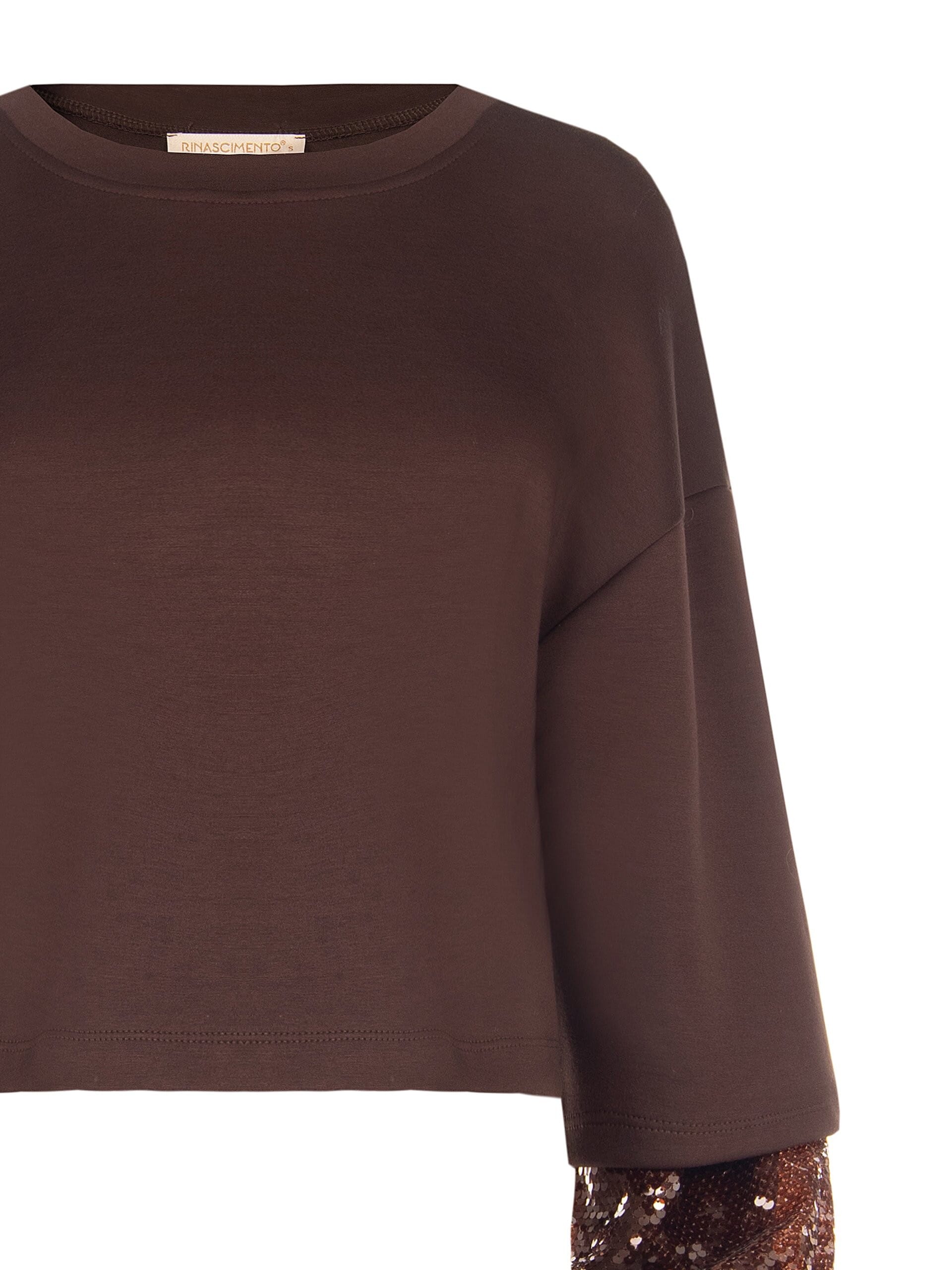 Sweat en néoprène avec détails en paillettes sur les manches « Rinascimento »