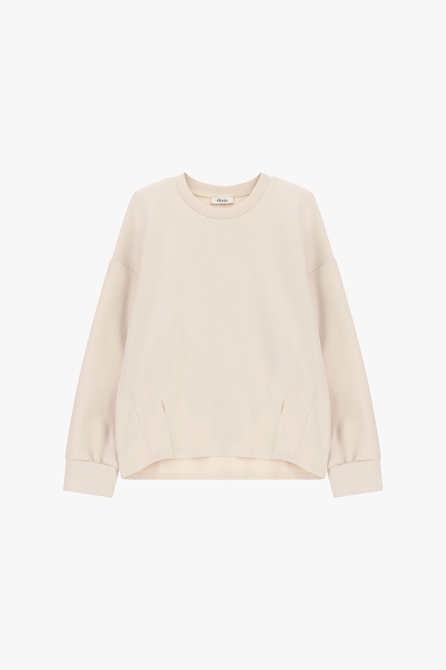 Dixie Crew-neck Sweatshirt with Wide Sleeves and Rounded Hem