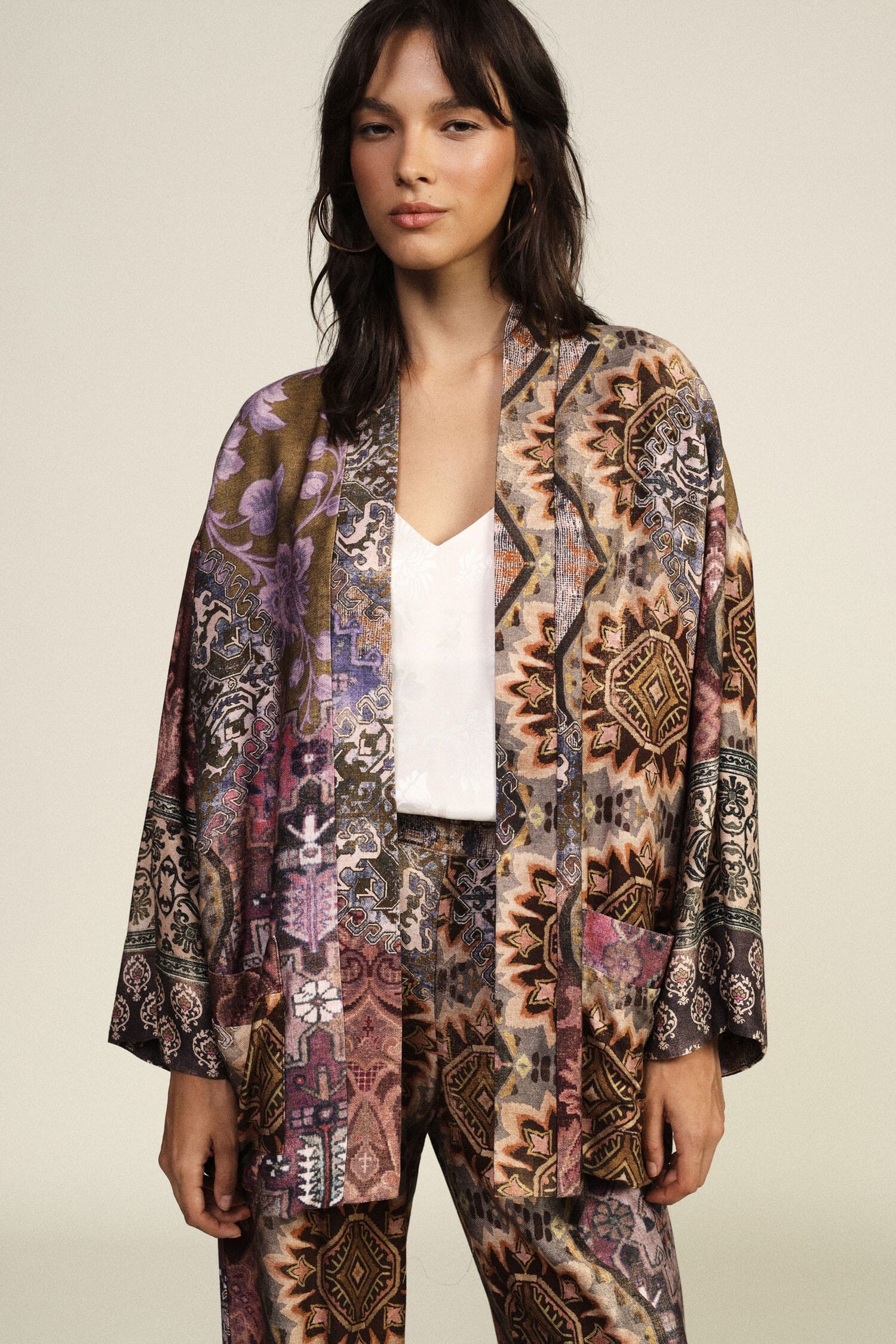 Cappotto Duster Stampa Geometrica Fantasia Oversize Dixie