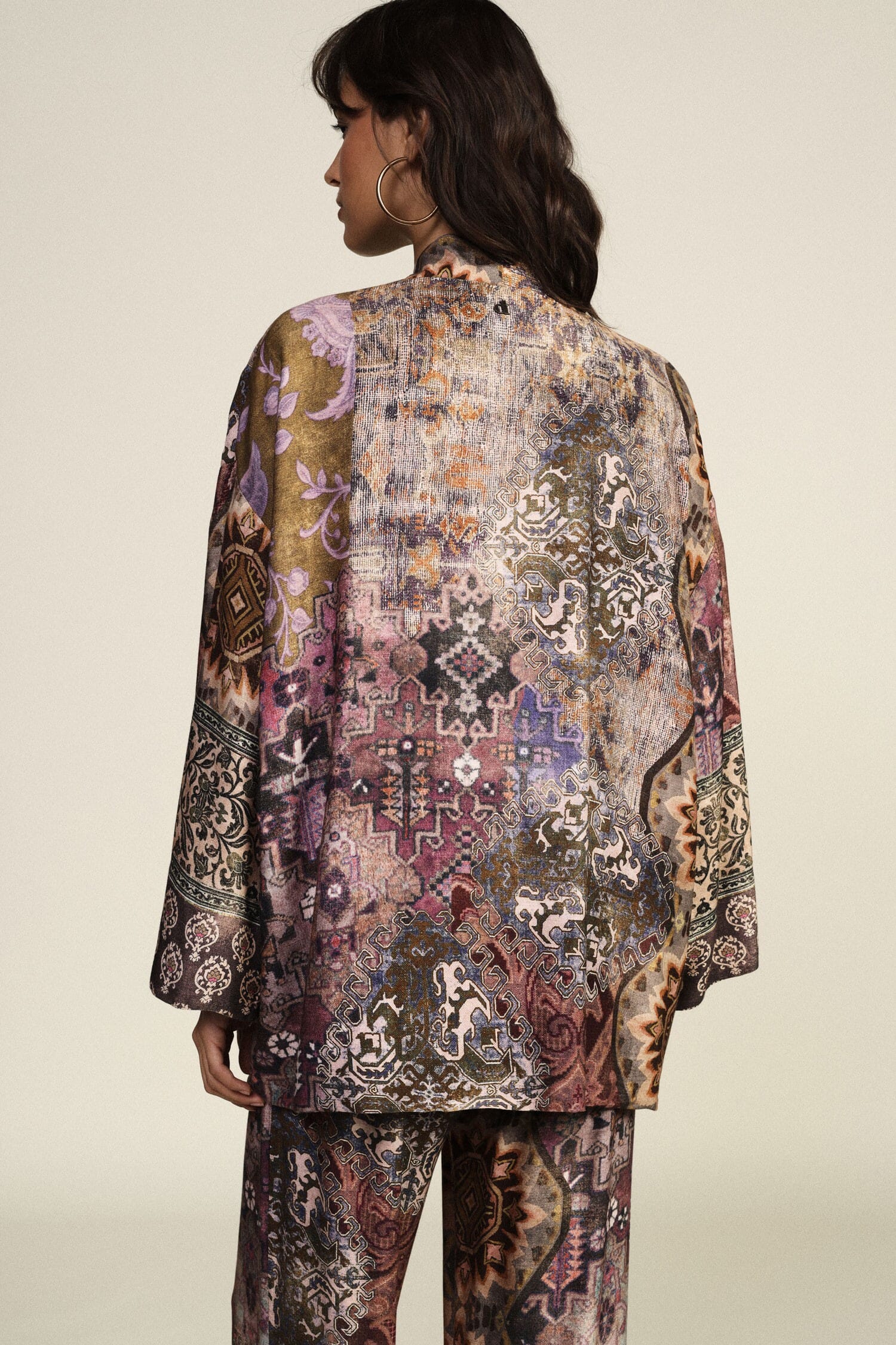 Cappotto Duster Stampa Geometrica Fantasia Oversize Dixie