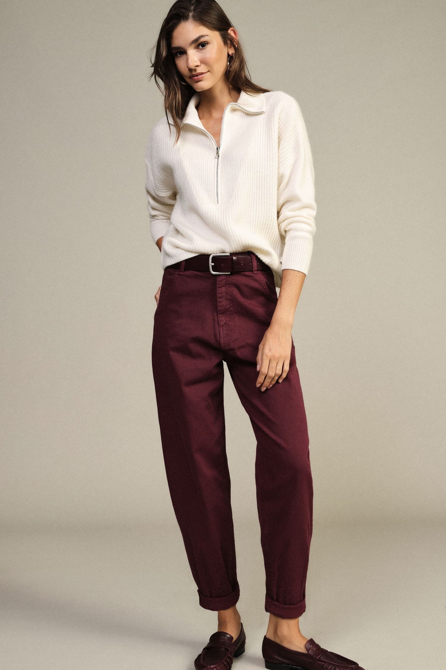 Pantalon chino à revers à la cheville Dixie