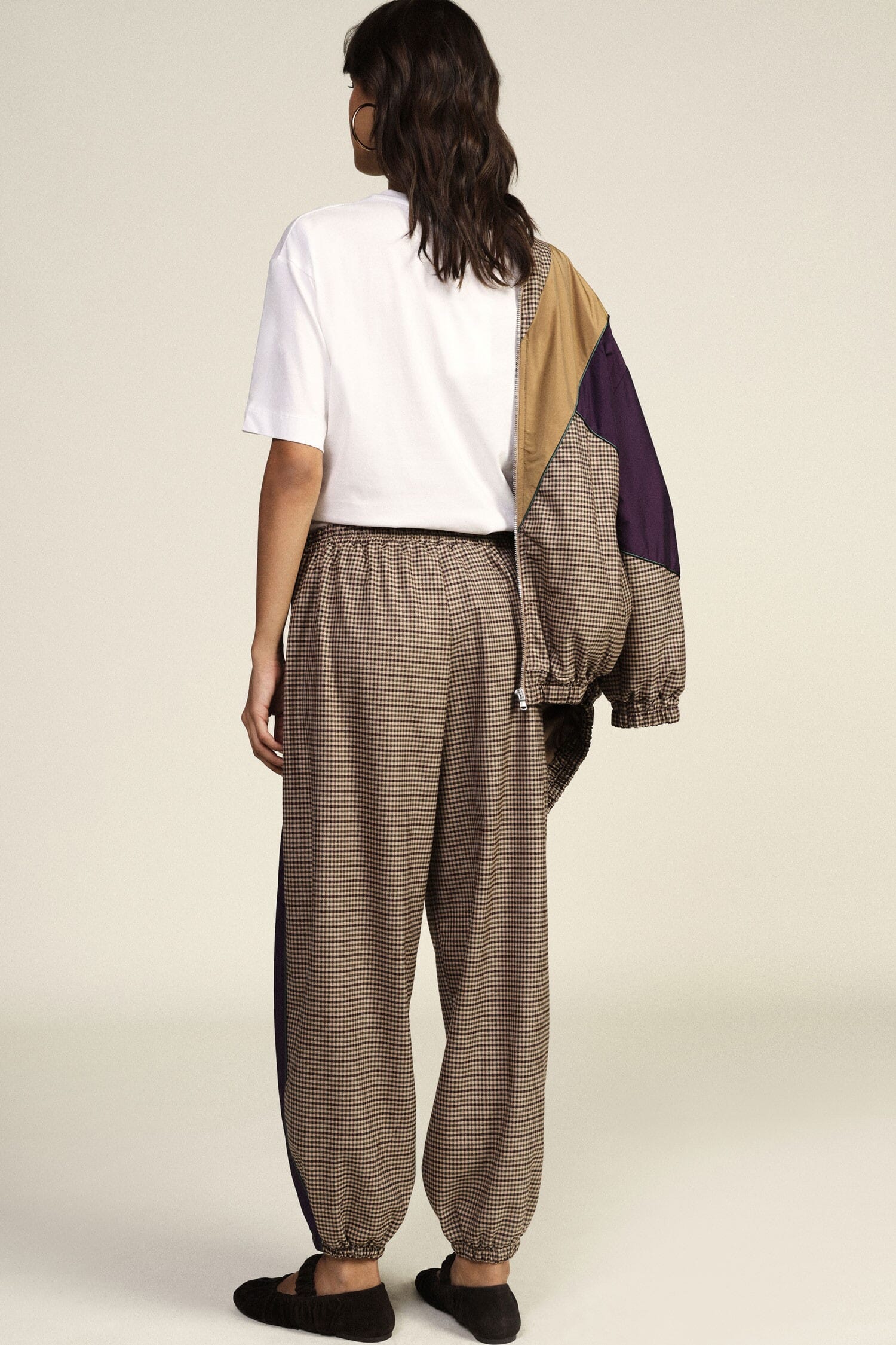 Pantaloni Jogging Fantasia Micro-Check Con Bande Laterali Dixie
