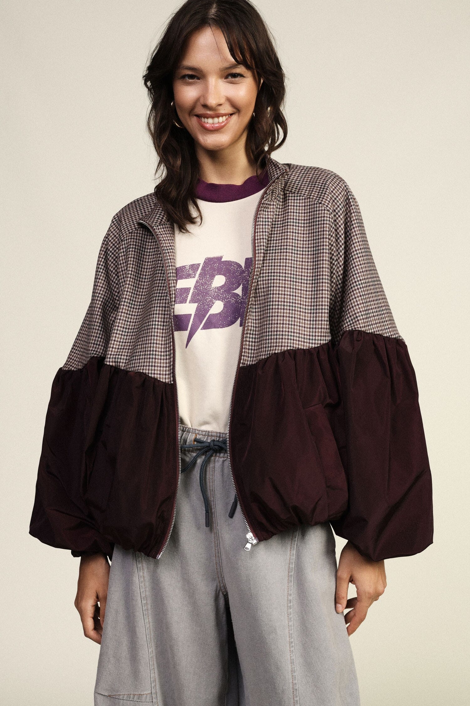 Bomber Con Maniche Balloon E Zip Frontale Dixie