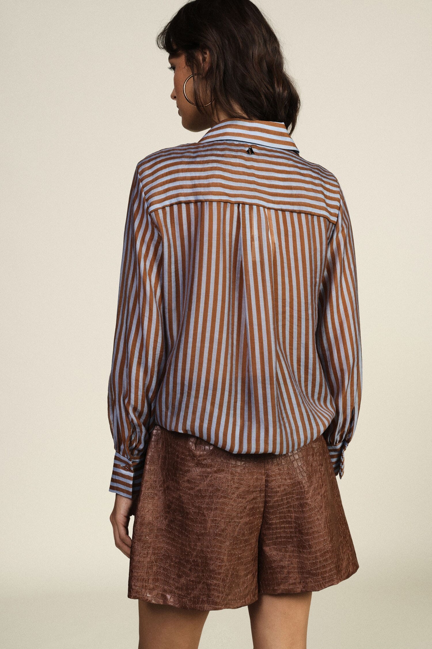 Camicia A Righe Con Nodo Frontale E Maniche Ampie Dixie