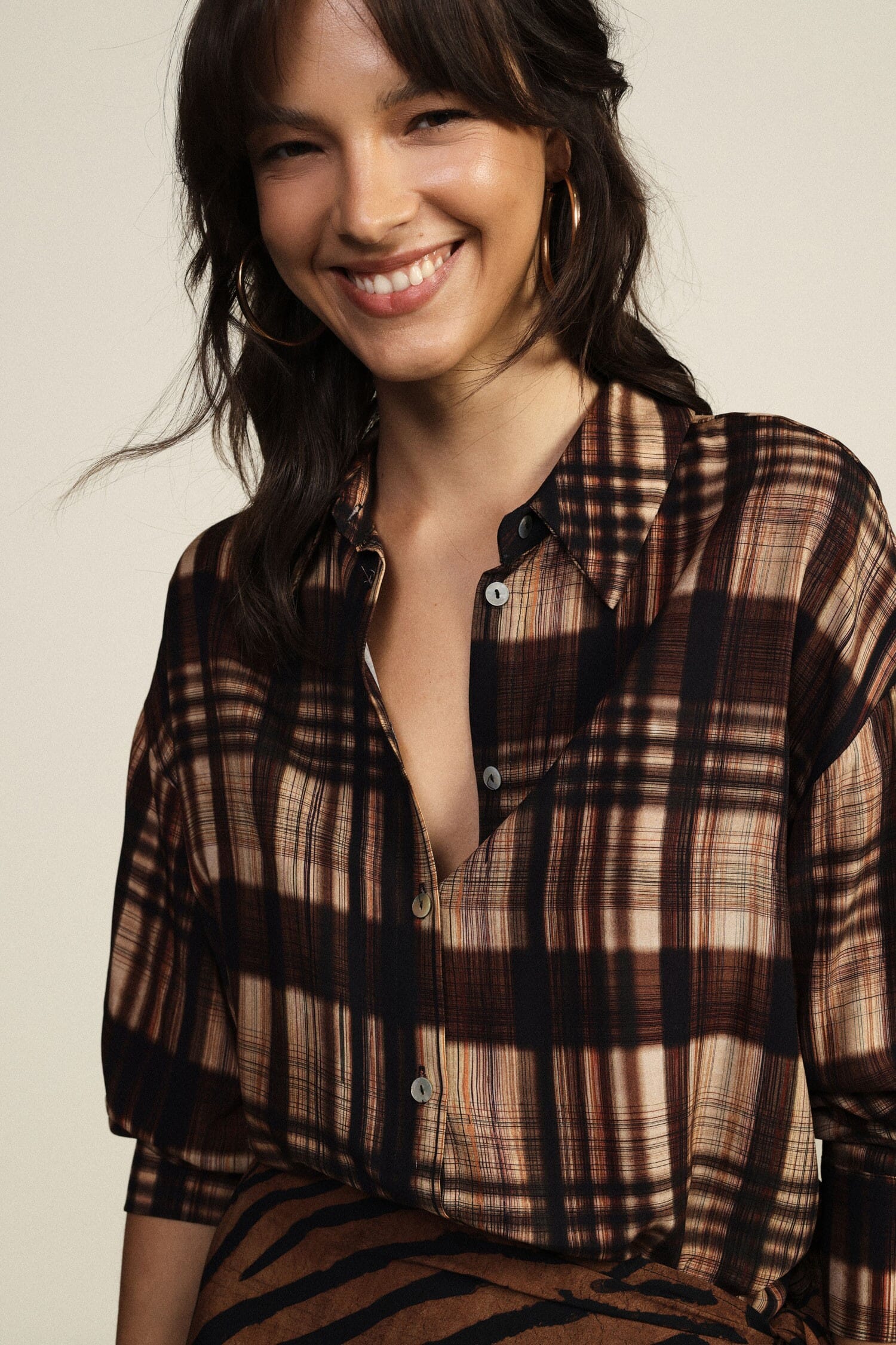 Camicia A Quadri Con Nodo Frontale E Fit Morbido Dixie