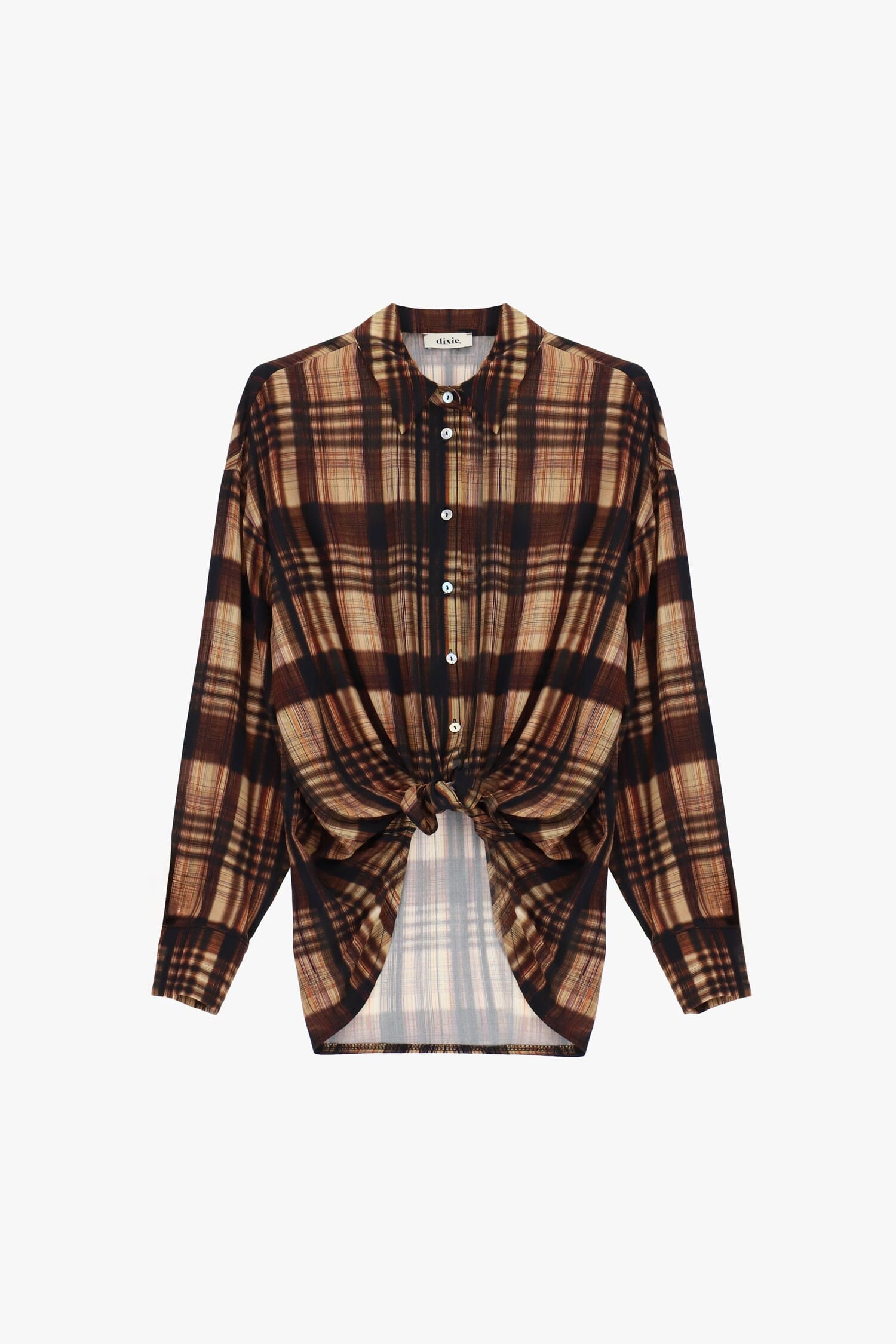 Camicia A Quadri Con Nodo Frontale E Fit Morbido Dixie