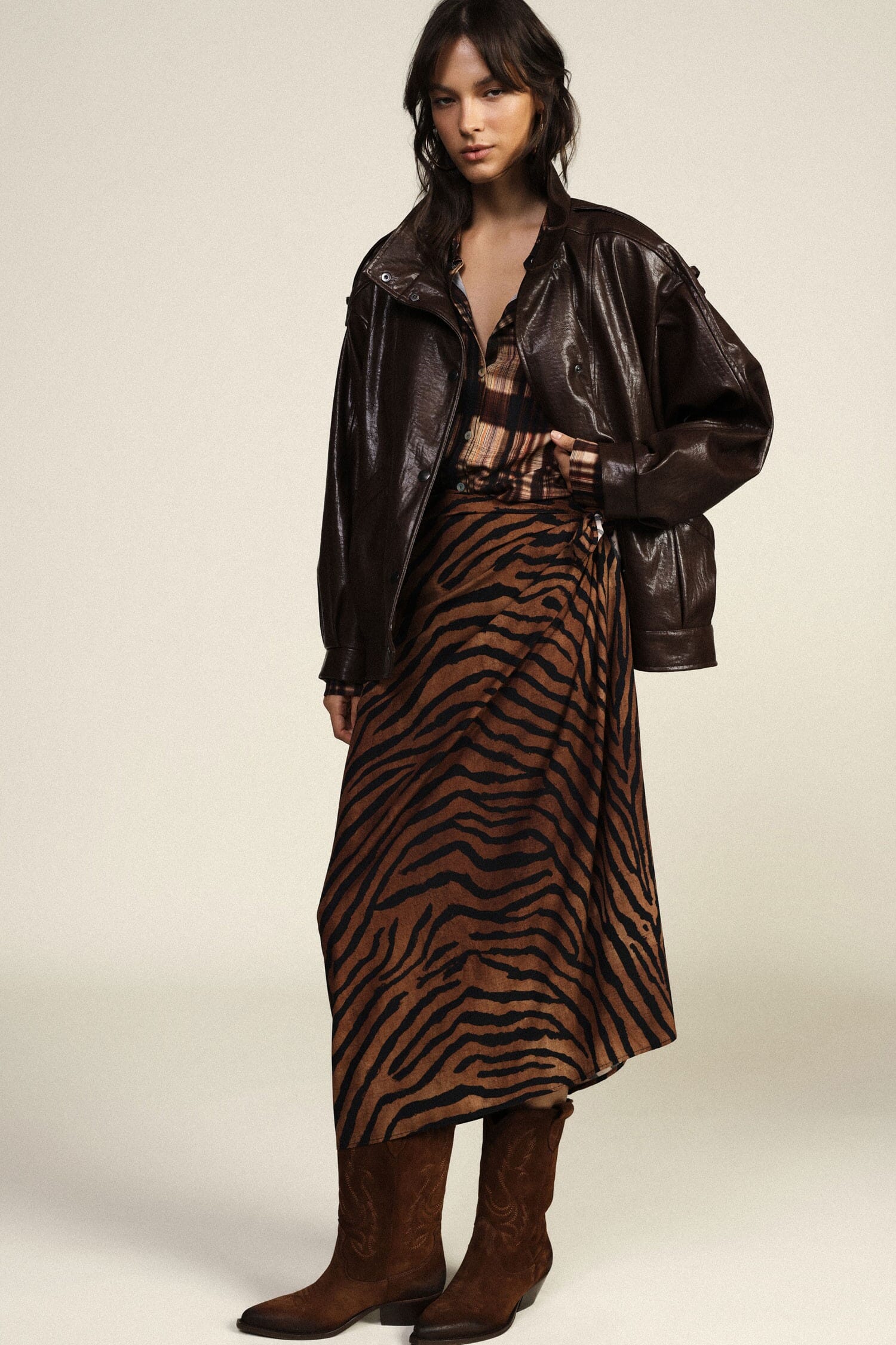 Gonna Midi Incrociata Fantasia Animalier Dixie