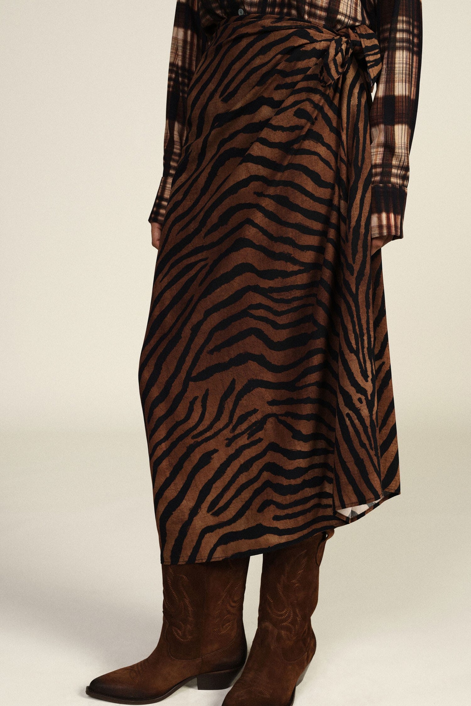 Gonna Midi Incrociata Fantasia Animalier Dixie