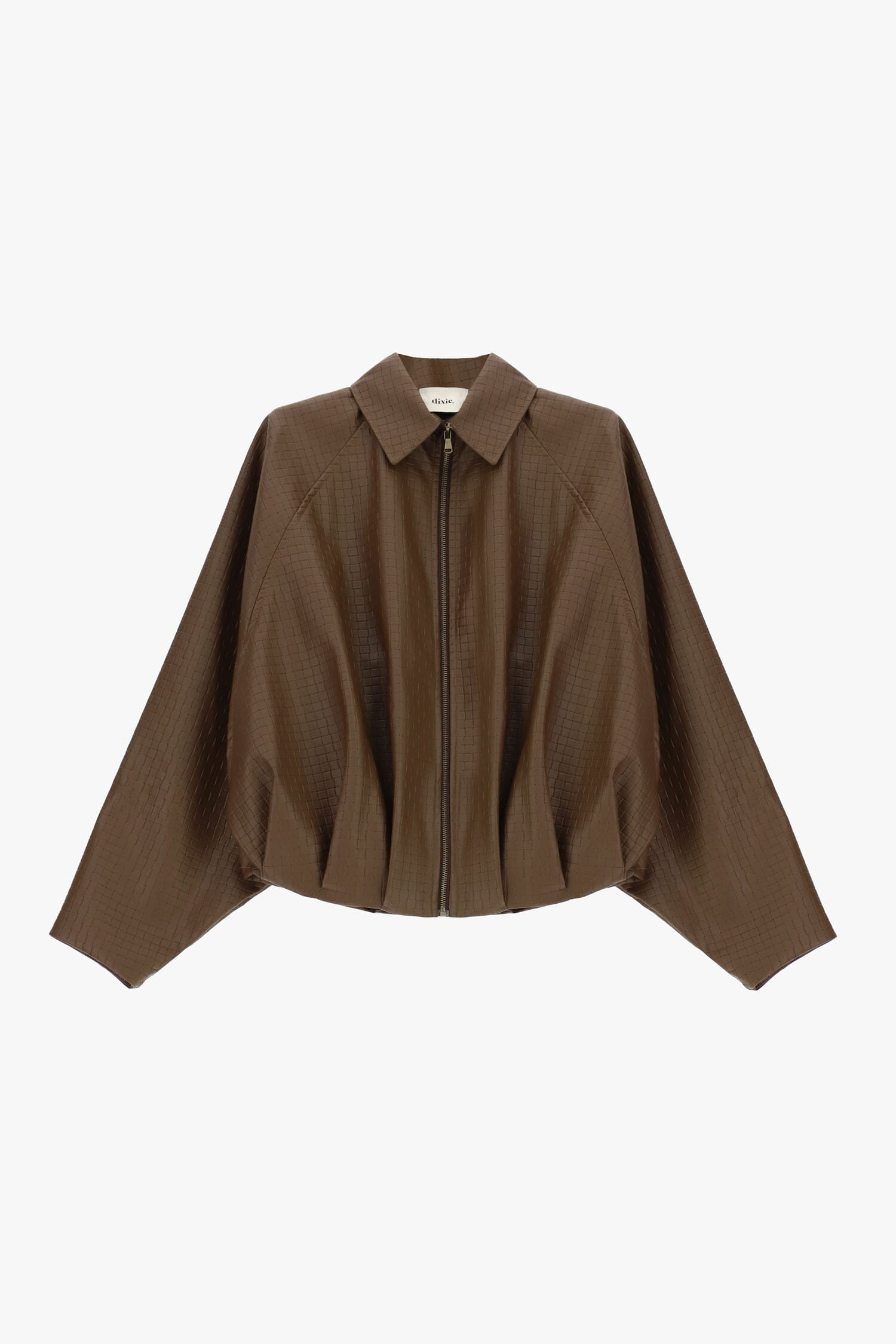Faux Leather Jacket with Wide Sleeves and a Dixie Zip