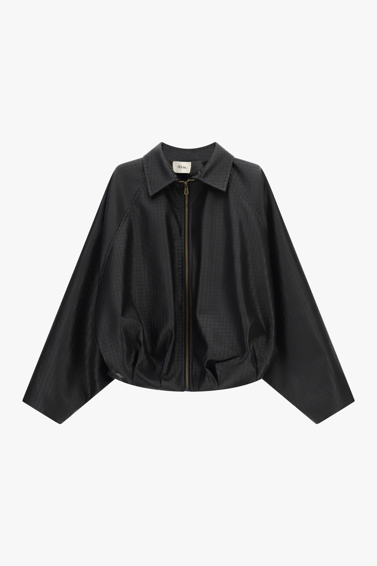 Faux Leather Jacket with Wide Sleeves and a Dixie Zip