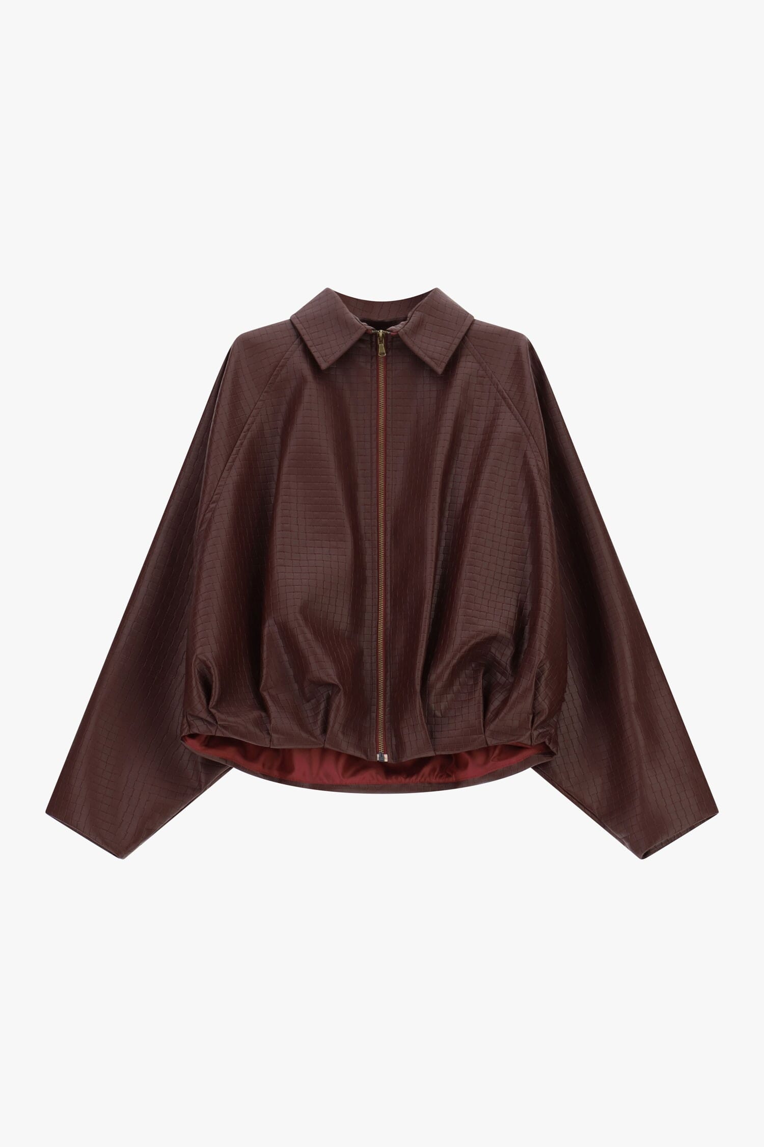 Faux Leather Jacket with Wide Sleeves and a Dixie Zip