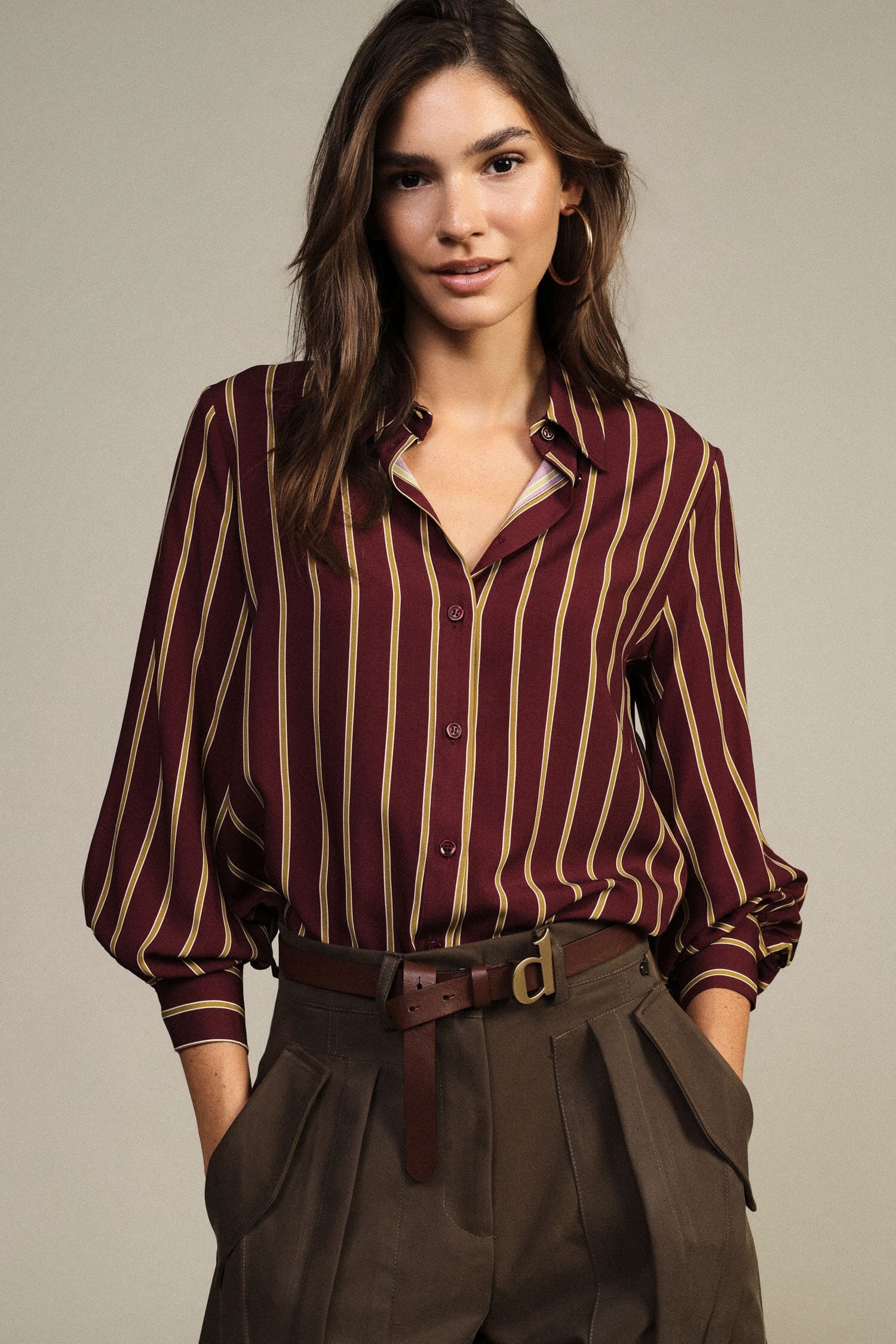 Camicia A Righe Verticali Con Polsini Bottonati Dixie