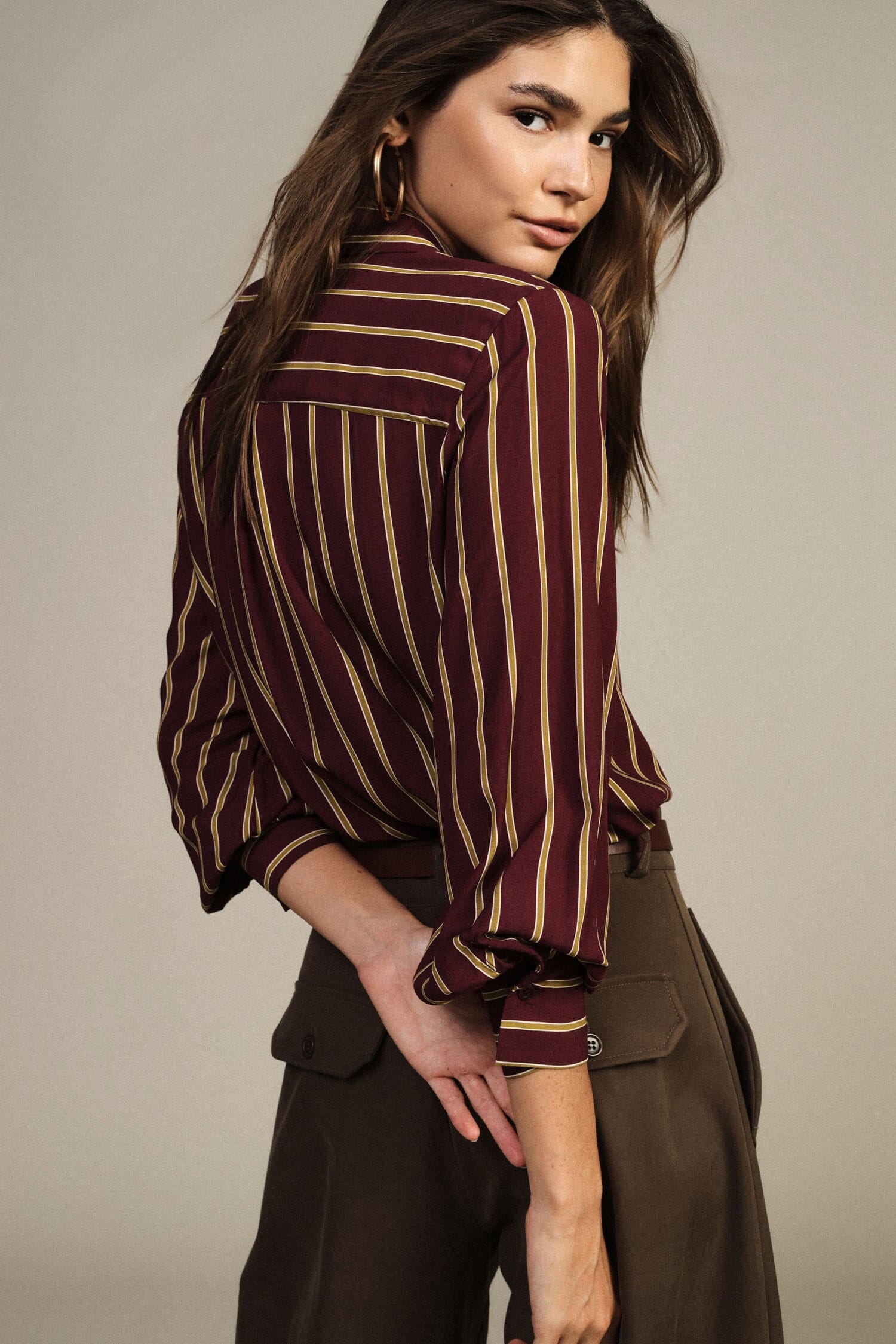 Camicia A Righe Verticali Con Polsini Bottonati Dixie
