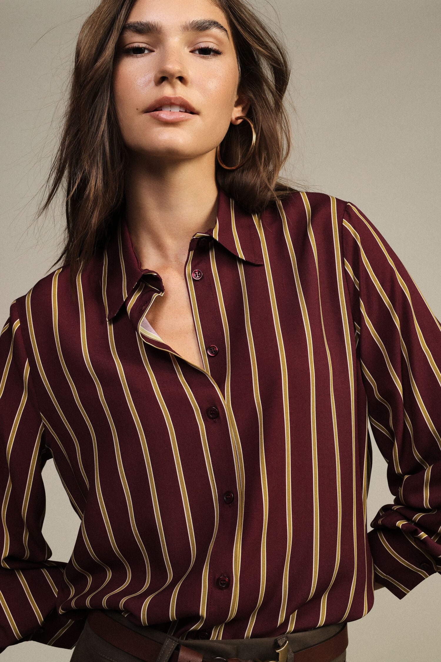 Camicia A Righe Verticali Con Polsini Bottonati Dixie