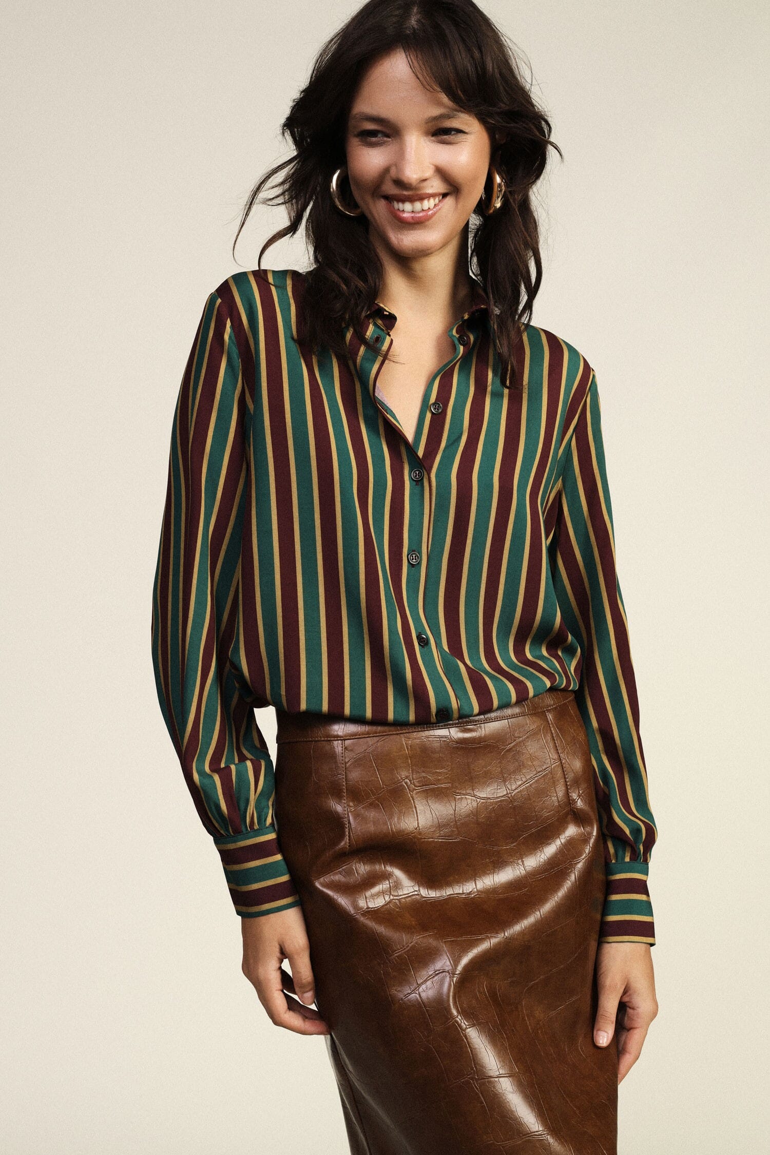 Camicia A Righe Verticali Con Maniche Lunghe Dixie
