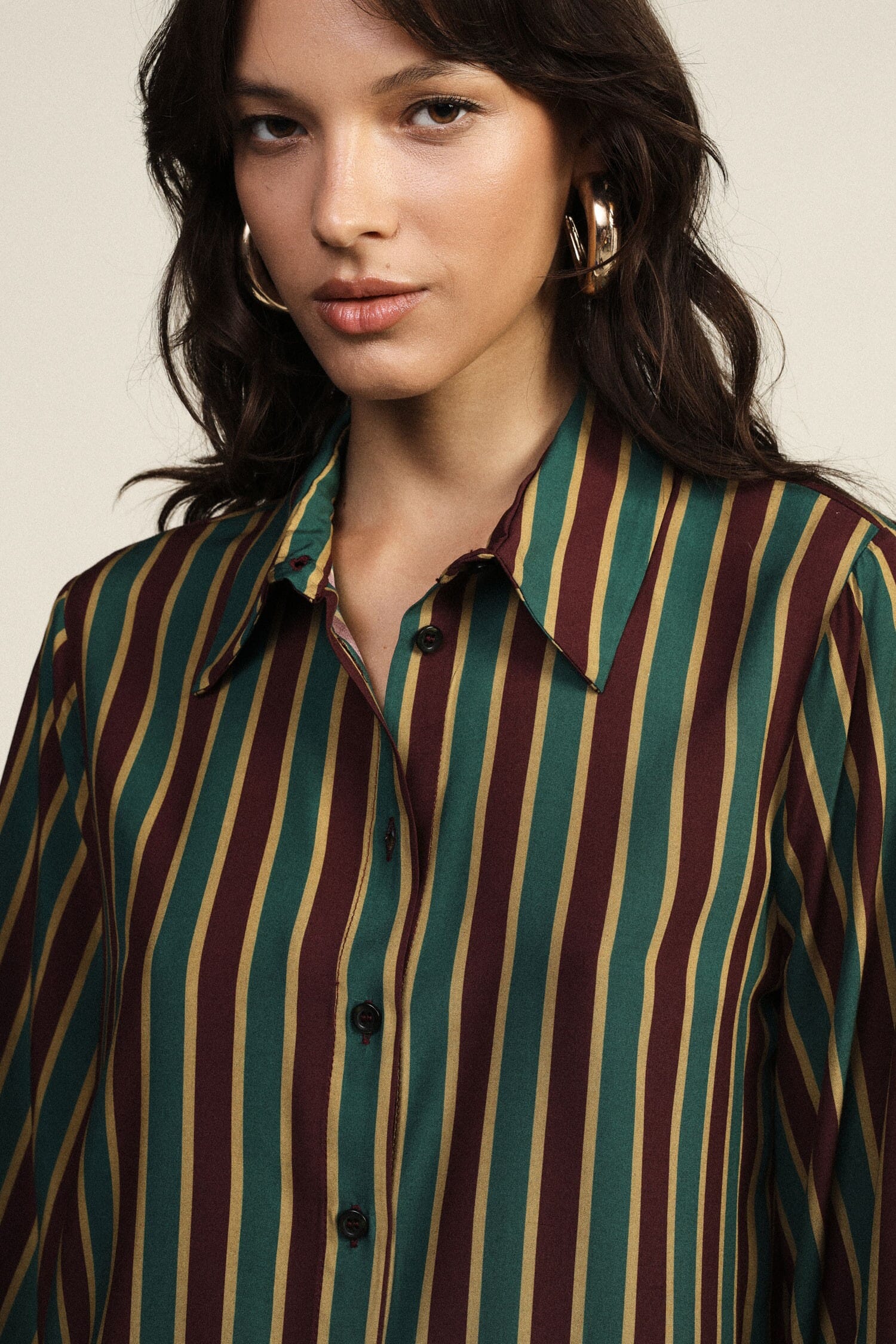 Camicia A Righe Verticali Con Maniche Lunghe Dixie