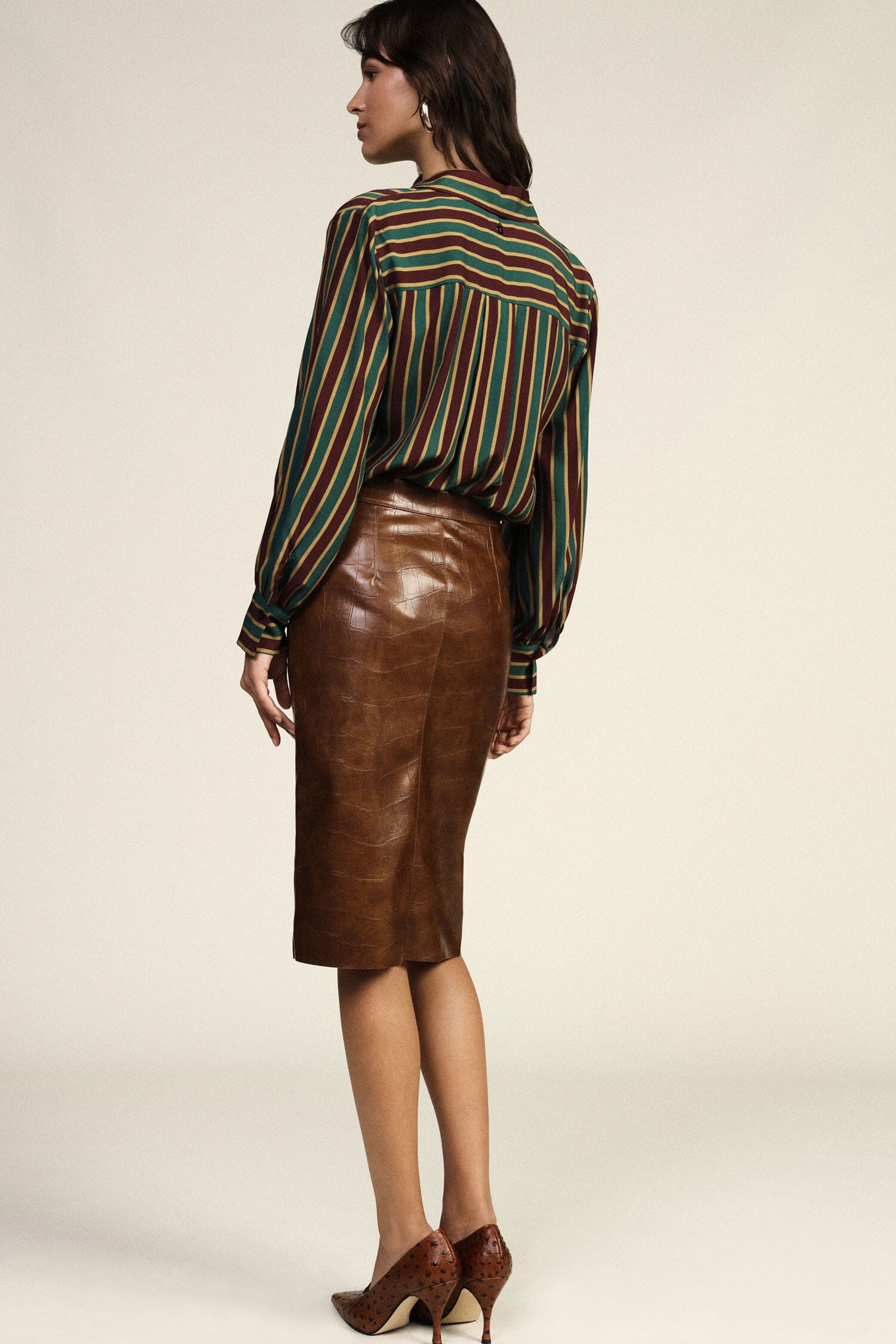Dixie Mid-Length Sheath Skirt with Coconut-Effect Print