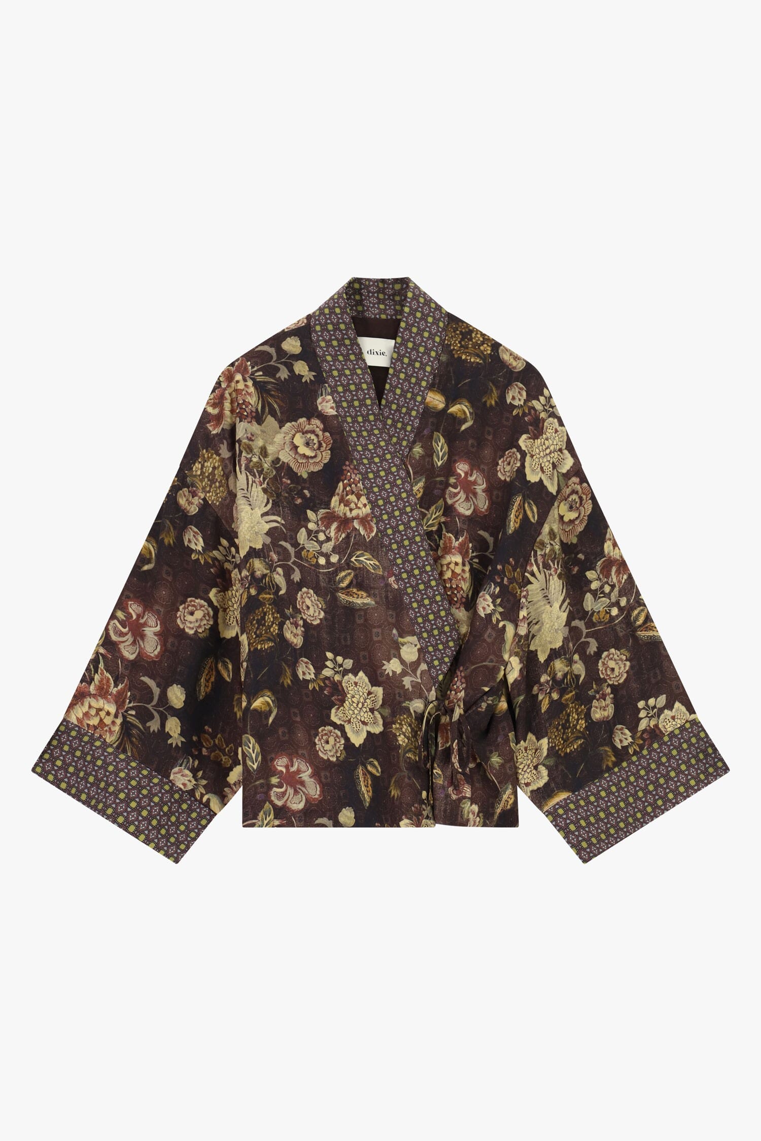 Manteau court à motif floral avec ceinture Dixie