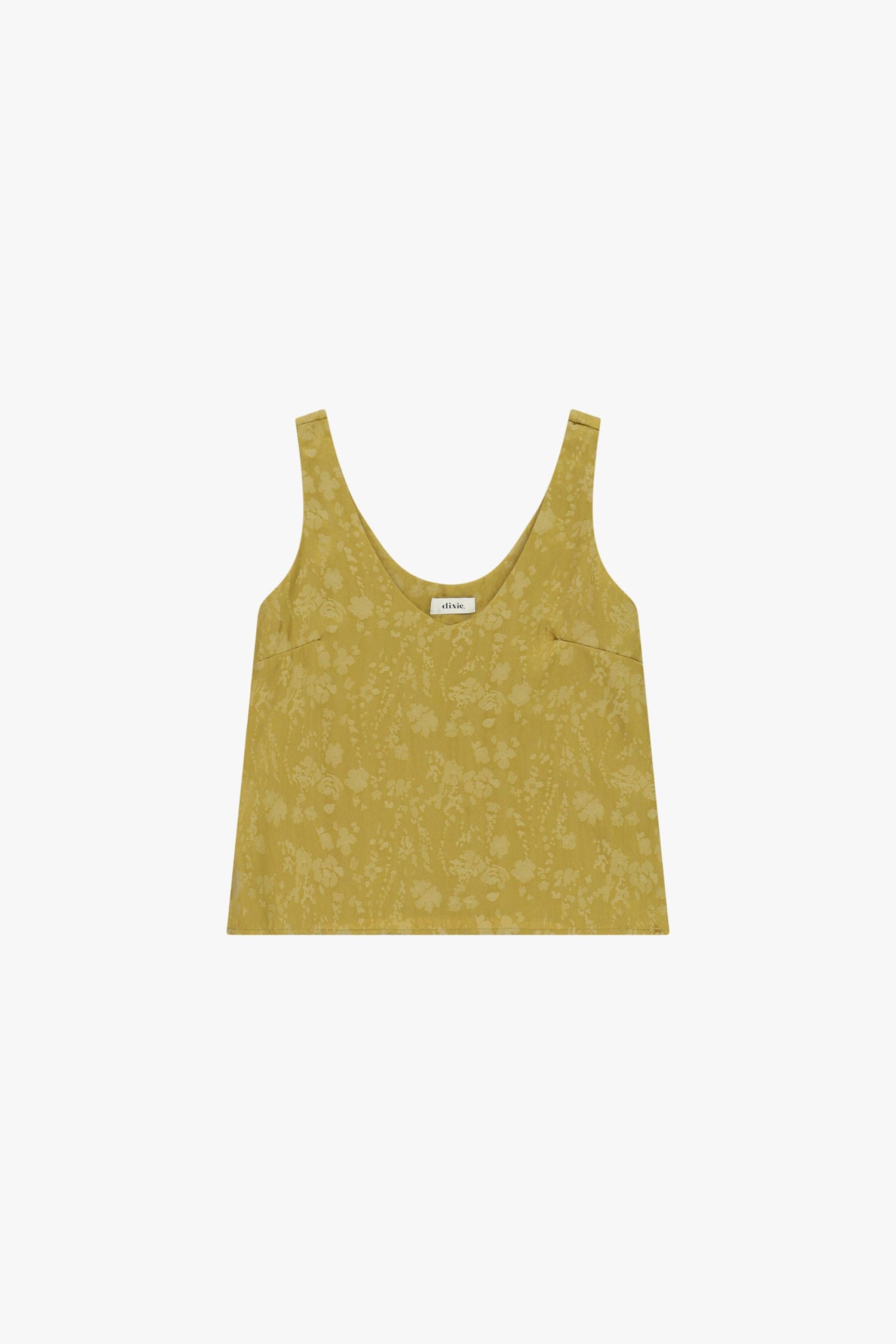 Dixie Loose-Fitting Floral Jacquard Top with a Deep Neckline