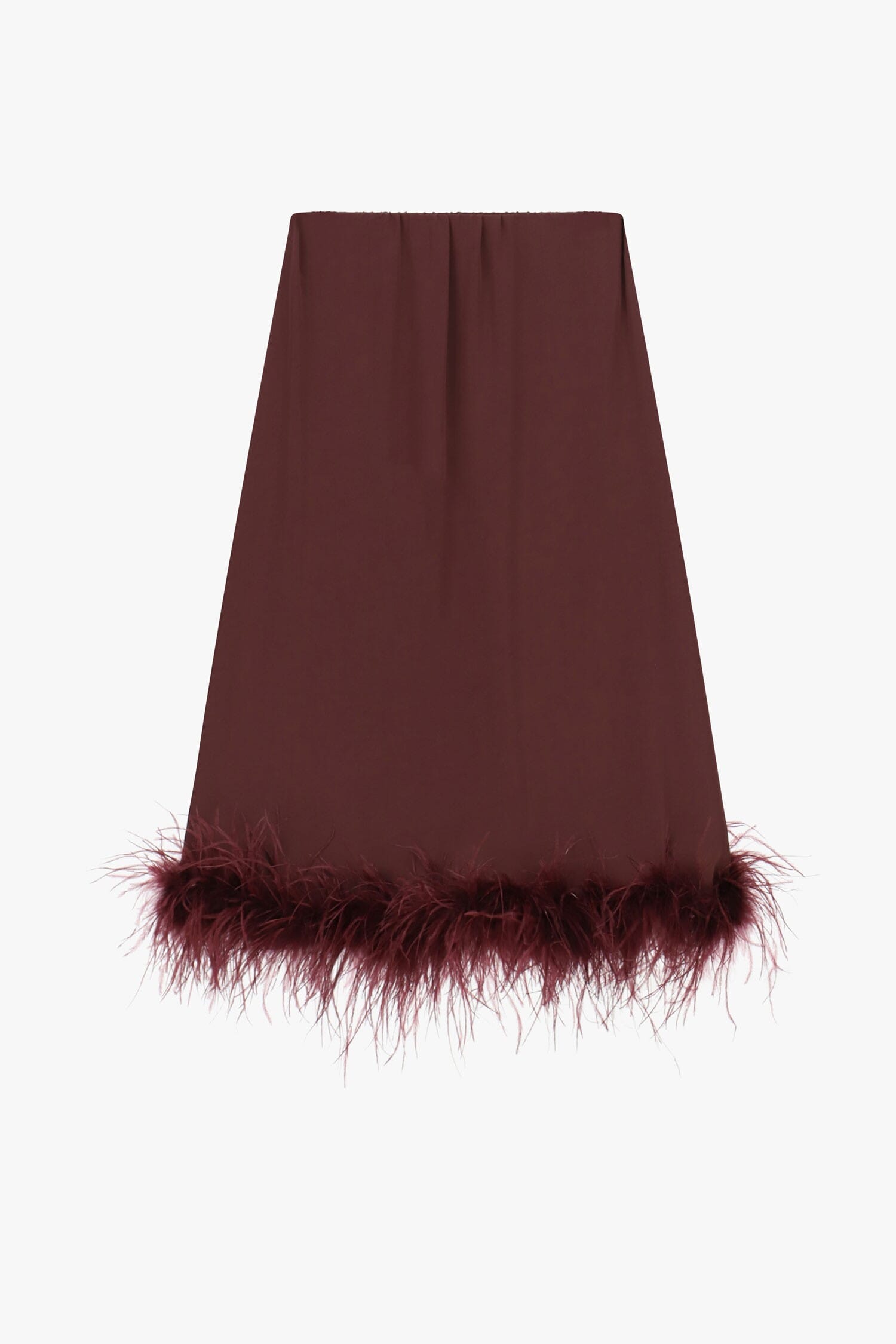 Dixie Midi Skirt with Feathered Hem and Straight Cut